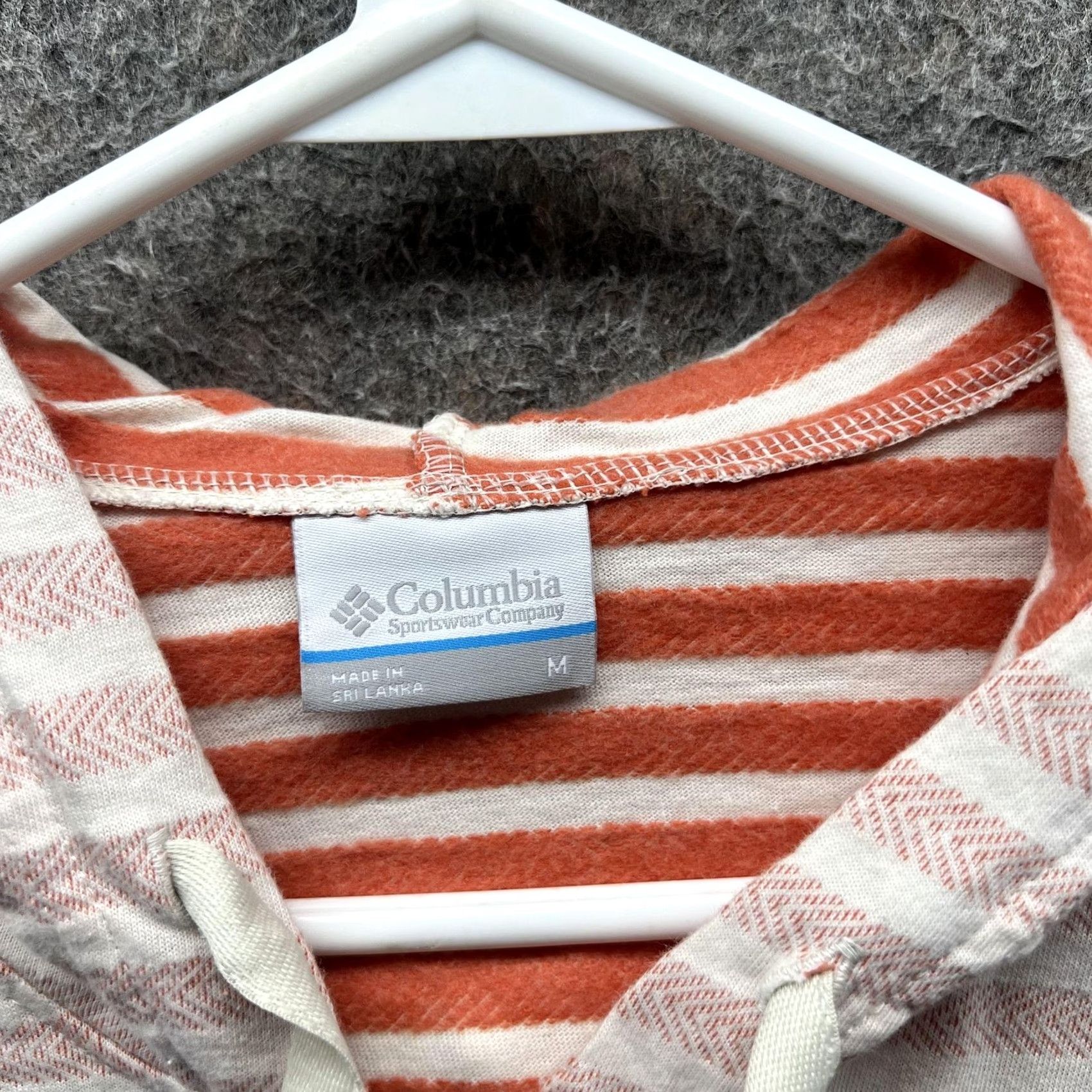 Vintage Columbia Hoodie Womens Medium Pink White Stripe Full Zip Cotton Blend Casual Size M / US 6-8 / IT 42-44 - 5 Thumbnail