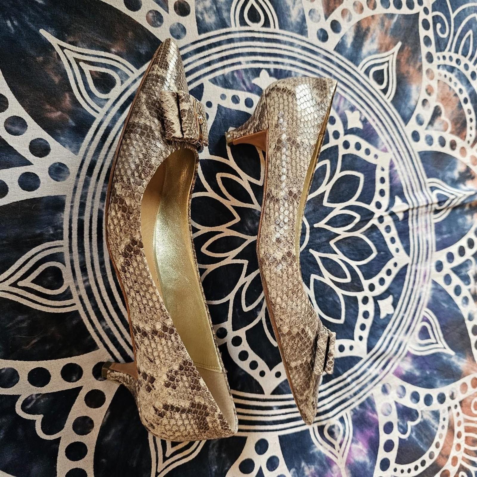 Coach Coach Women's Vintage 8.5 Snake Skin Kitten Heel Size US 8.5 / IT 38.5 - 5 Thumbnail