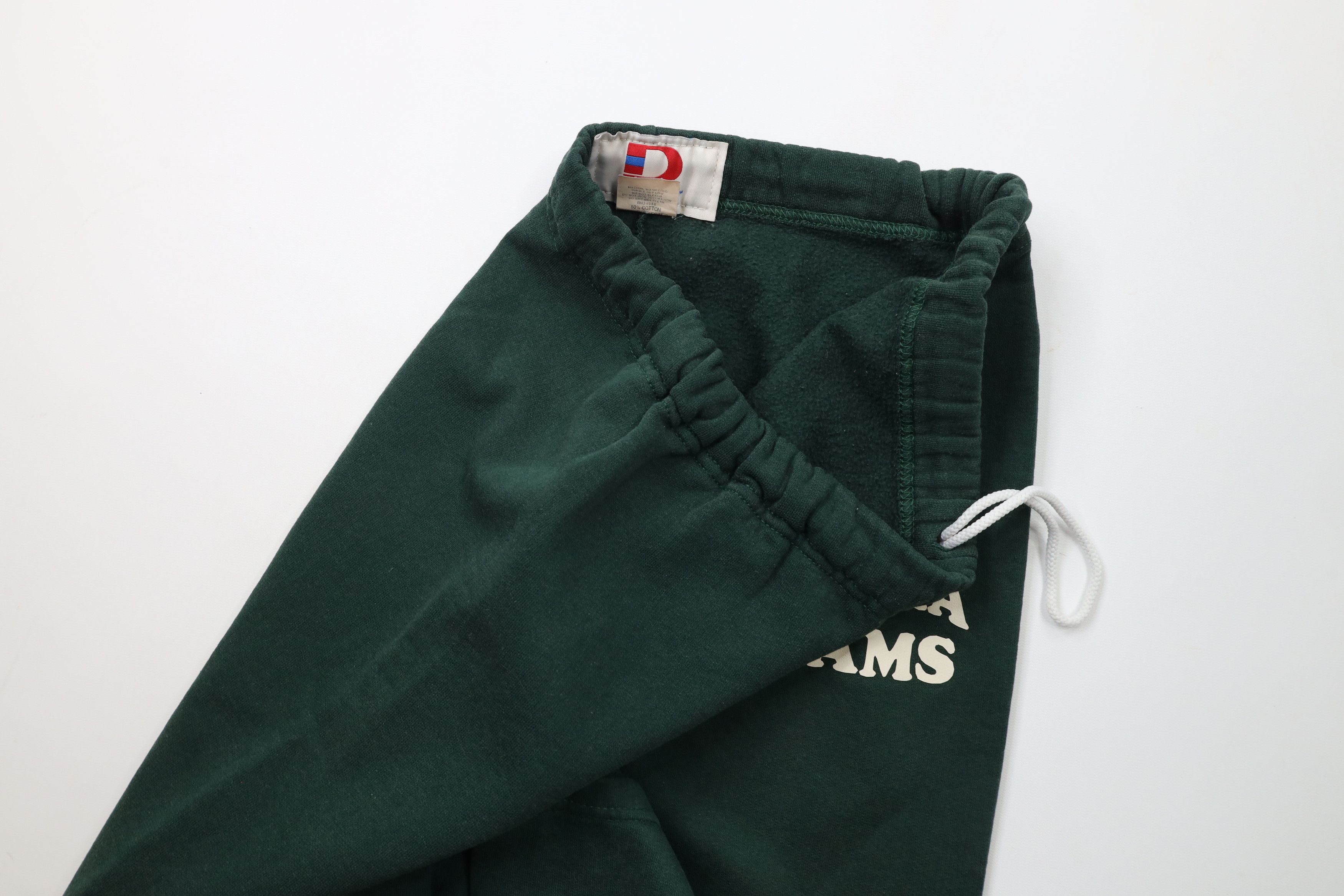 Vintage Vintage 90s Spell Out Rams Wide Leg Sweatpants Green USA Size 28" / US 6 / IT 42 - 6 Thumbnail