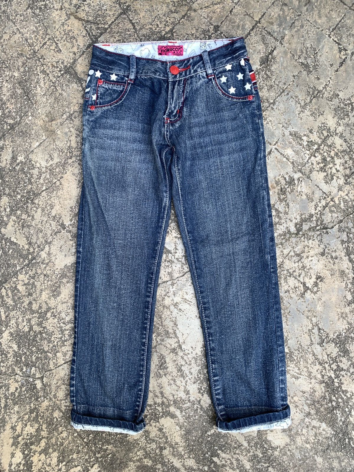 Fiorucci y2k Fiorucci Italy Stars Jeans Pants Size 24" / US 00 / IT 34 - 2 Thumbnail