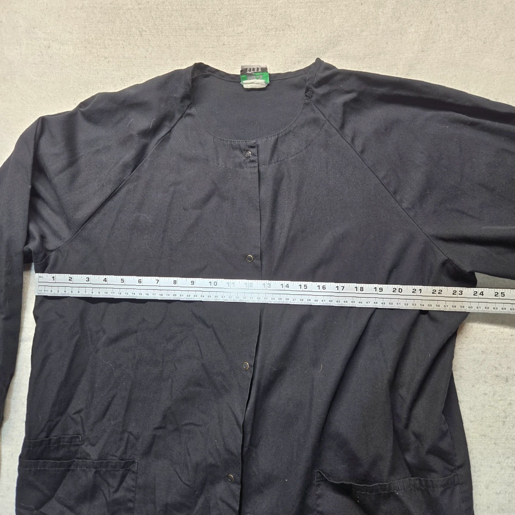 Vintage WS Gear Shirt Scrub Solid Black Nurse Doctor Top Adult XL Button Snap Black Scrub Shirt Unisex Mens Womens Size US XL / EU 56 / 4 - 4 Thumbnail