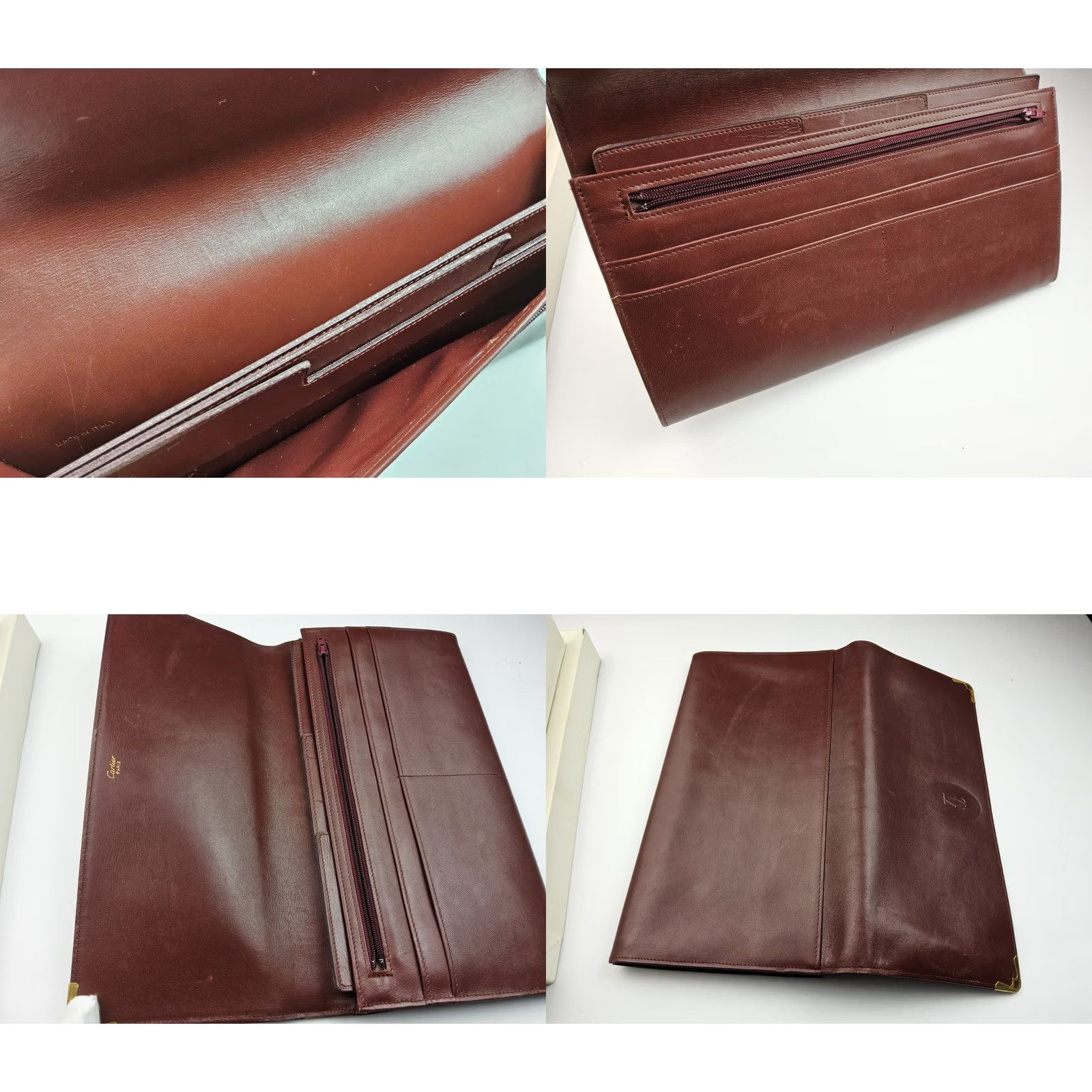Cartier Cartier Clutch Large Leather Bordeaux Purse Women, Must De Cartier, Bag, Vintage? Size ONE SIZE - 8 Thumbnail