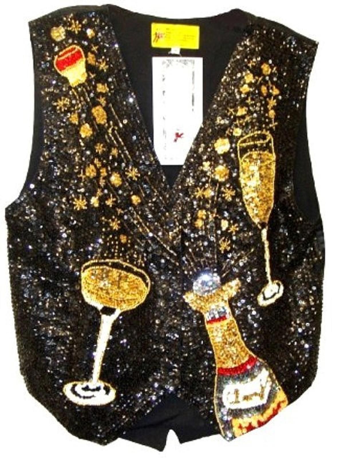 Designer Sequin Vest LET'S CELEBRATE Size ONE SIZE - 1 Preview