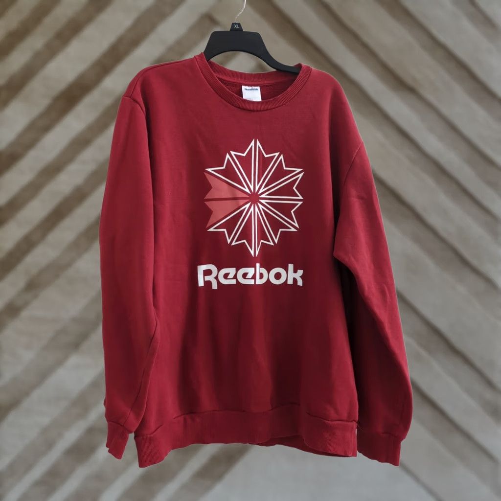 Reebok Reebok Sweatshirt Starcrest Logo Graphic Print Red XL Men Size US XL / EU 56 / 4 - 1 Thumbnail