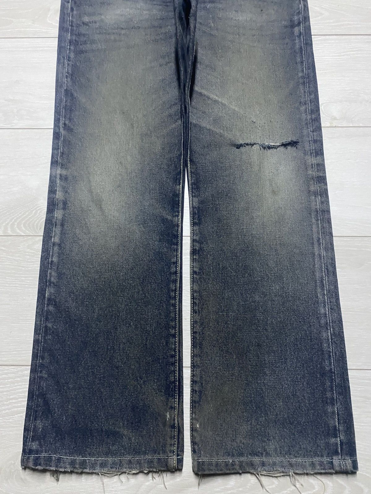 GU × Undercover Vintage gu Denim Distressed Straigh Loose Jeans Size US 35 - 5 Thumbnail