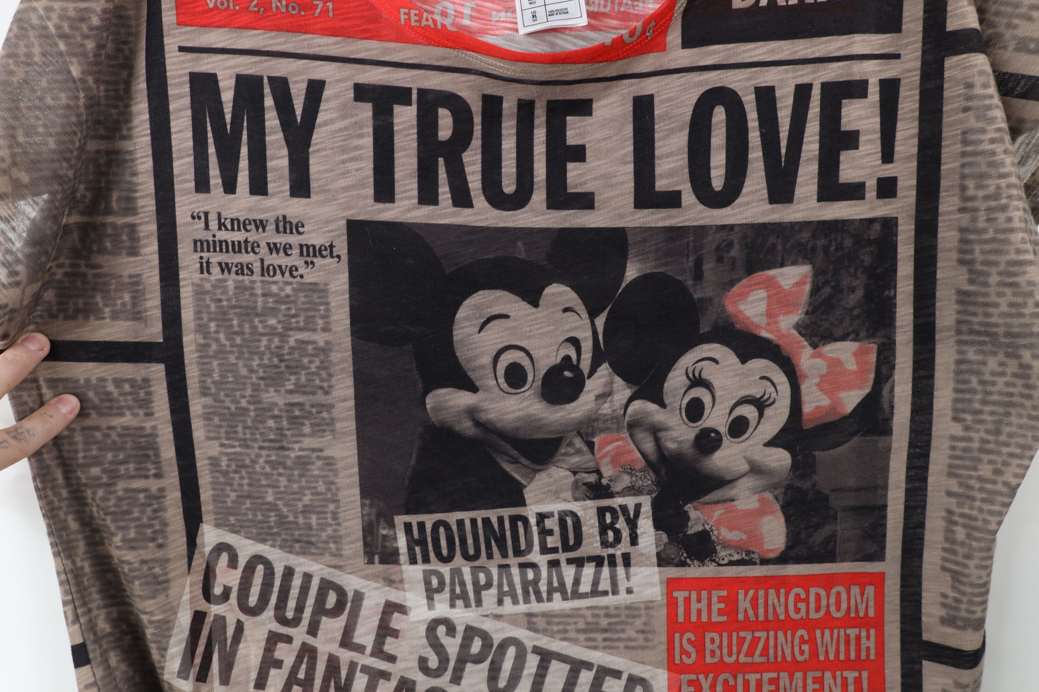 Disney × Vintage Vintage Y2K Disney Park Original Mickey Minnie Print T-Shirt Size XL / US 12-14 / IT 48-50 - 4 Thumbnail