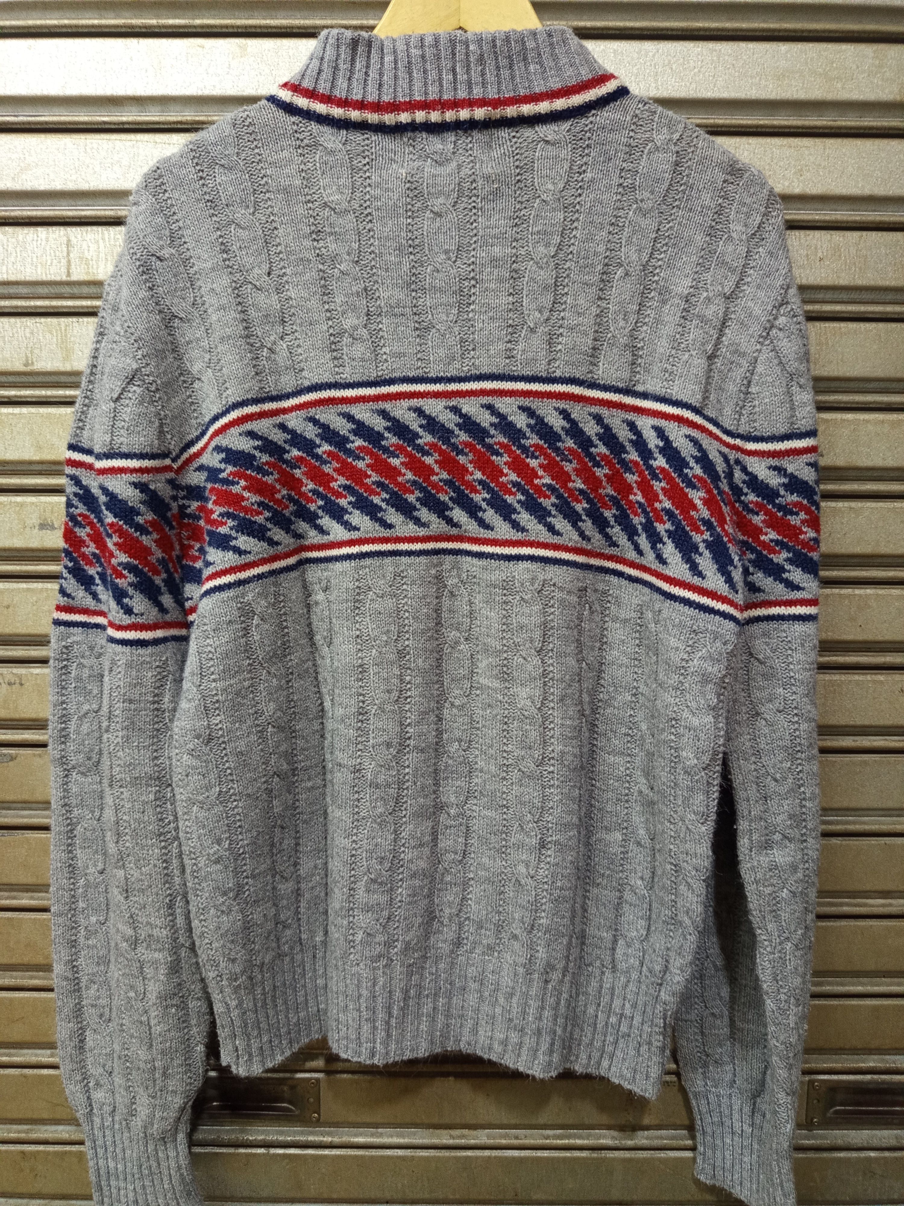 Jantzen 1980s Jantzen Cable Knit Sweater Grey Pattern Mock Neck Size US M / EU 48-50 / 2 - 6 Thumbnail