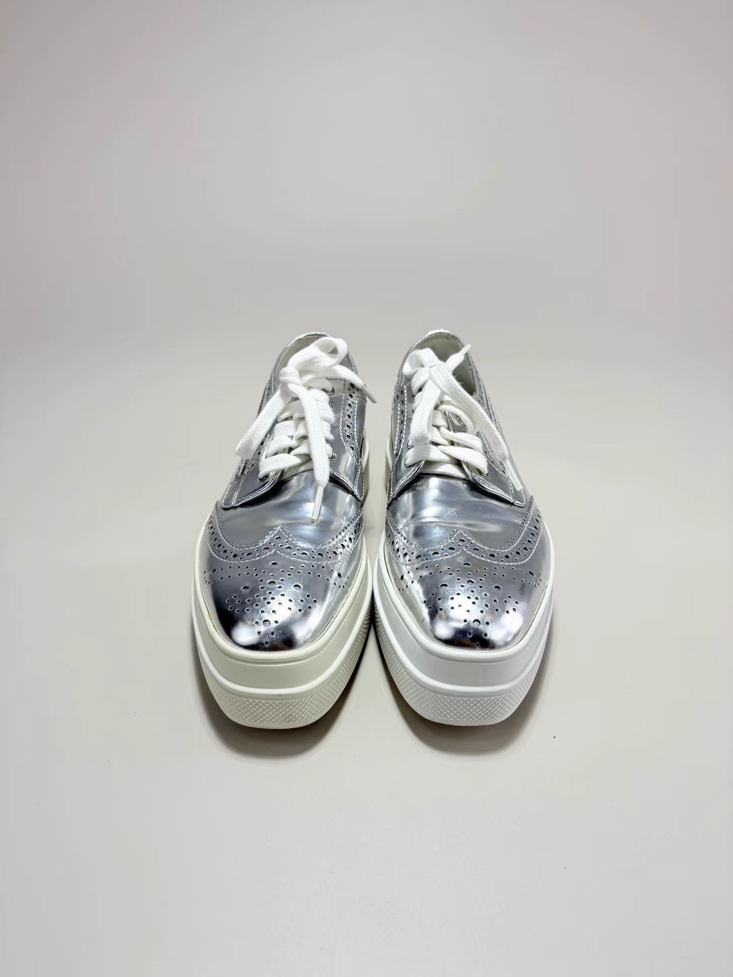 Prada PRADA Cutout Embroidered Platform Shoes K1 Size US 5 / IT 35 - 2 Thumbnail