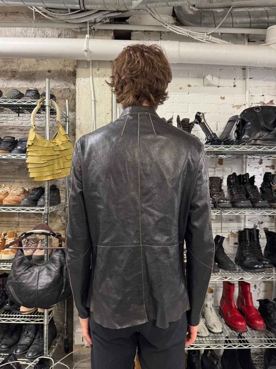 Emporio Armani 1990s Emporio Armani Black Mao Samurai Goat Leather Jacket Size US M / EU 48-50 / 2 - 4 Thumbnail