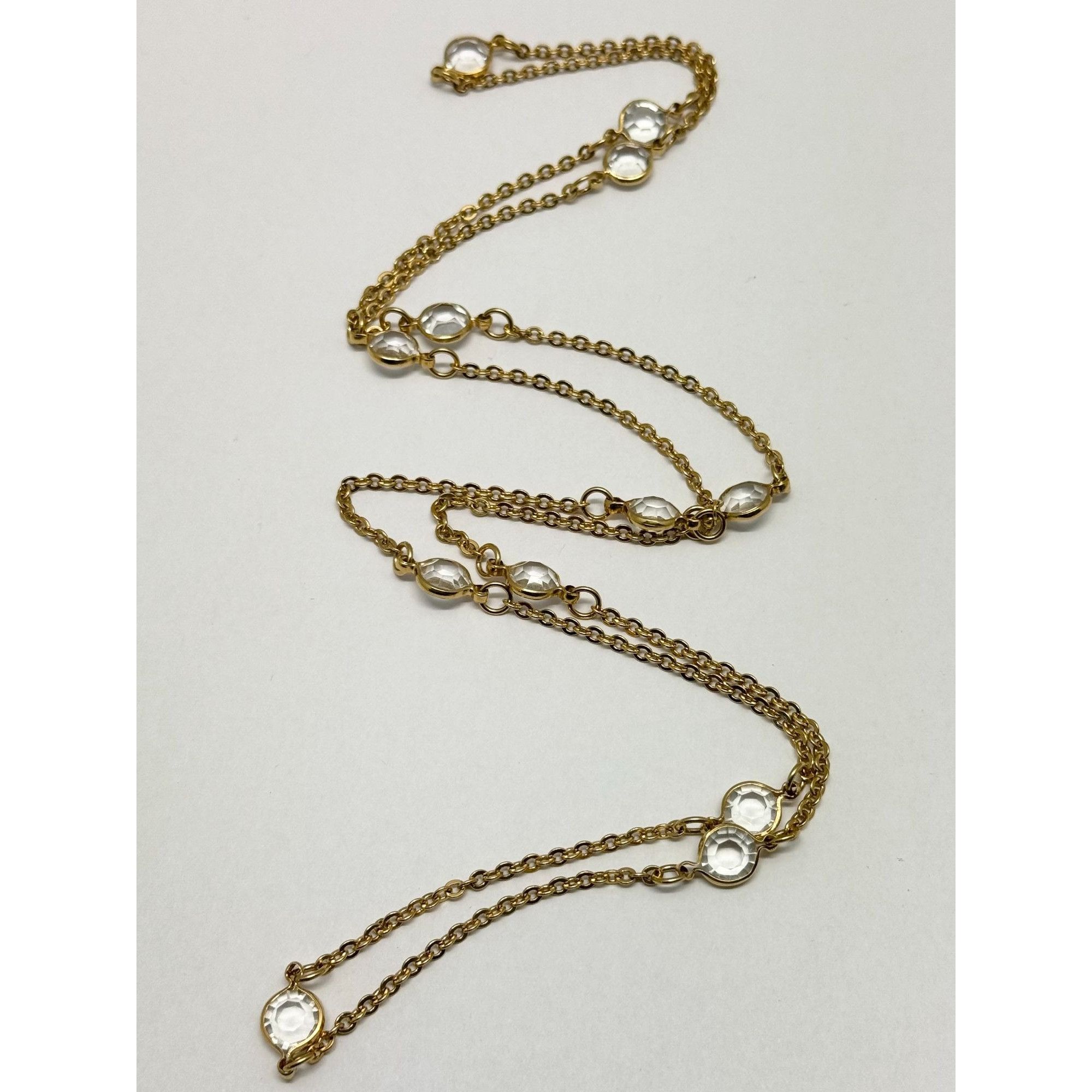 Vintage Vintage crystal gold chain necklace Size ONE SIZE - 2 Thumbnail