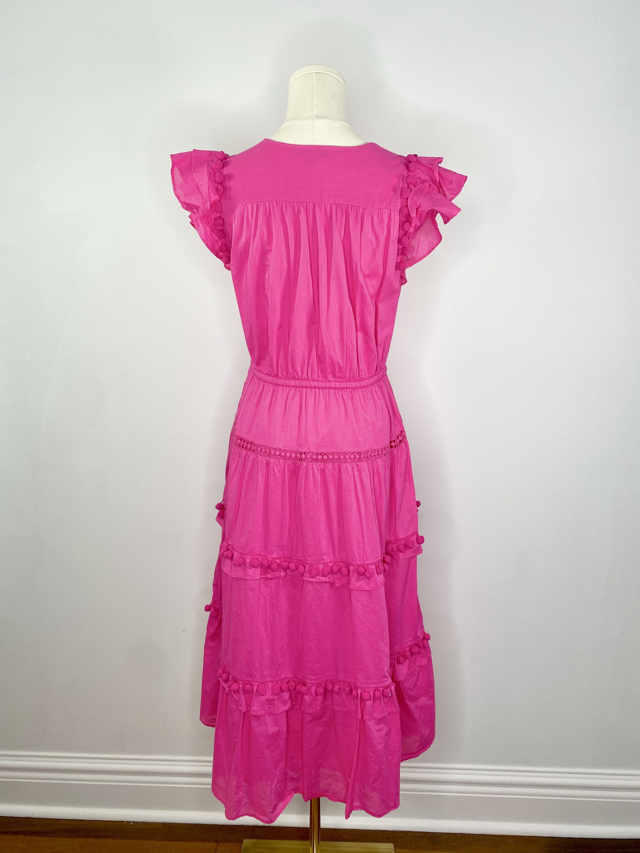 J.Crew J Crew - Pink Boho Flamenco Pom-Pom Maxi Dress Size S / US 4 / IT 40 - 5 Thumbnail