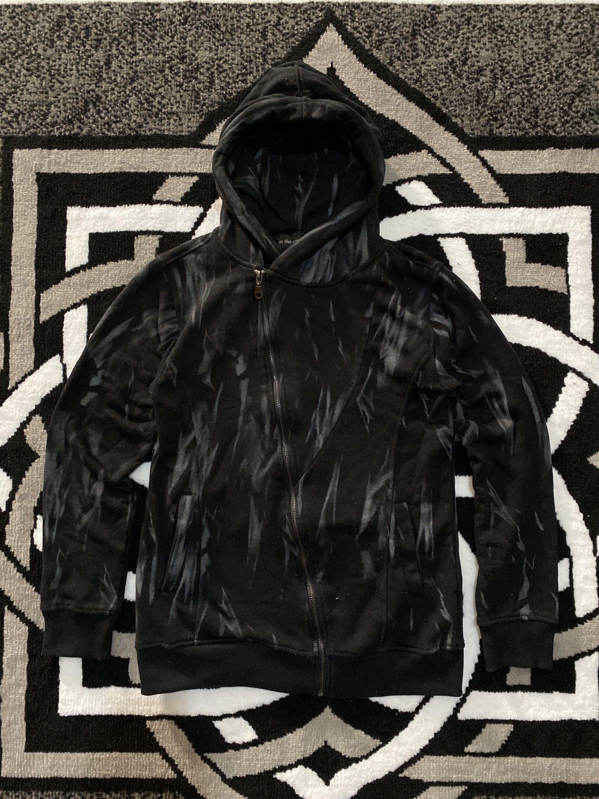 In The Attic Homme Assymetrical Zip Hoodie
