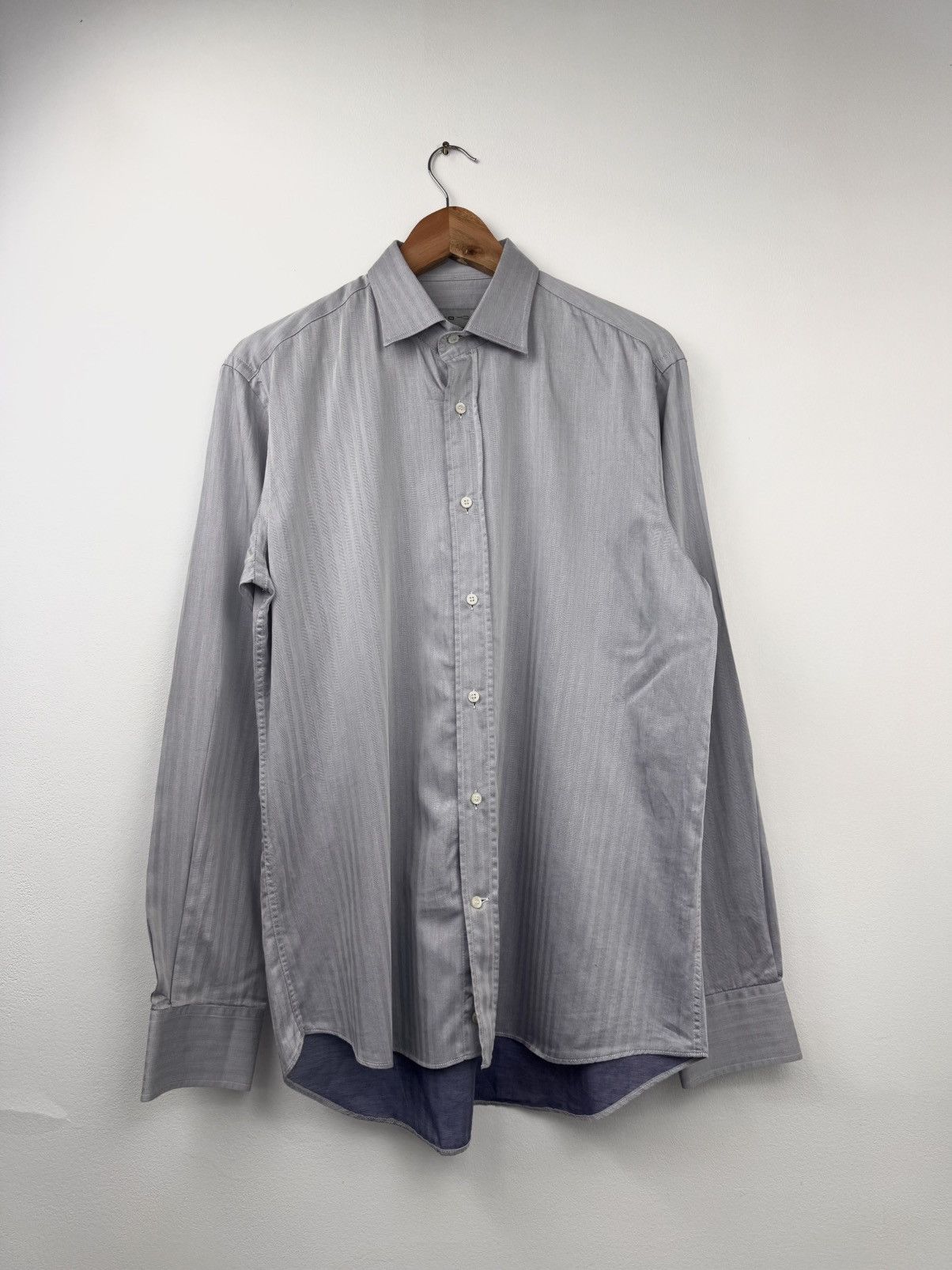 Etro Etro Men Cotton Shirt Grey Size M Size US M / EU 48-50 / 2 - 1 Thumbnail