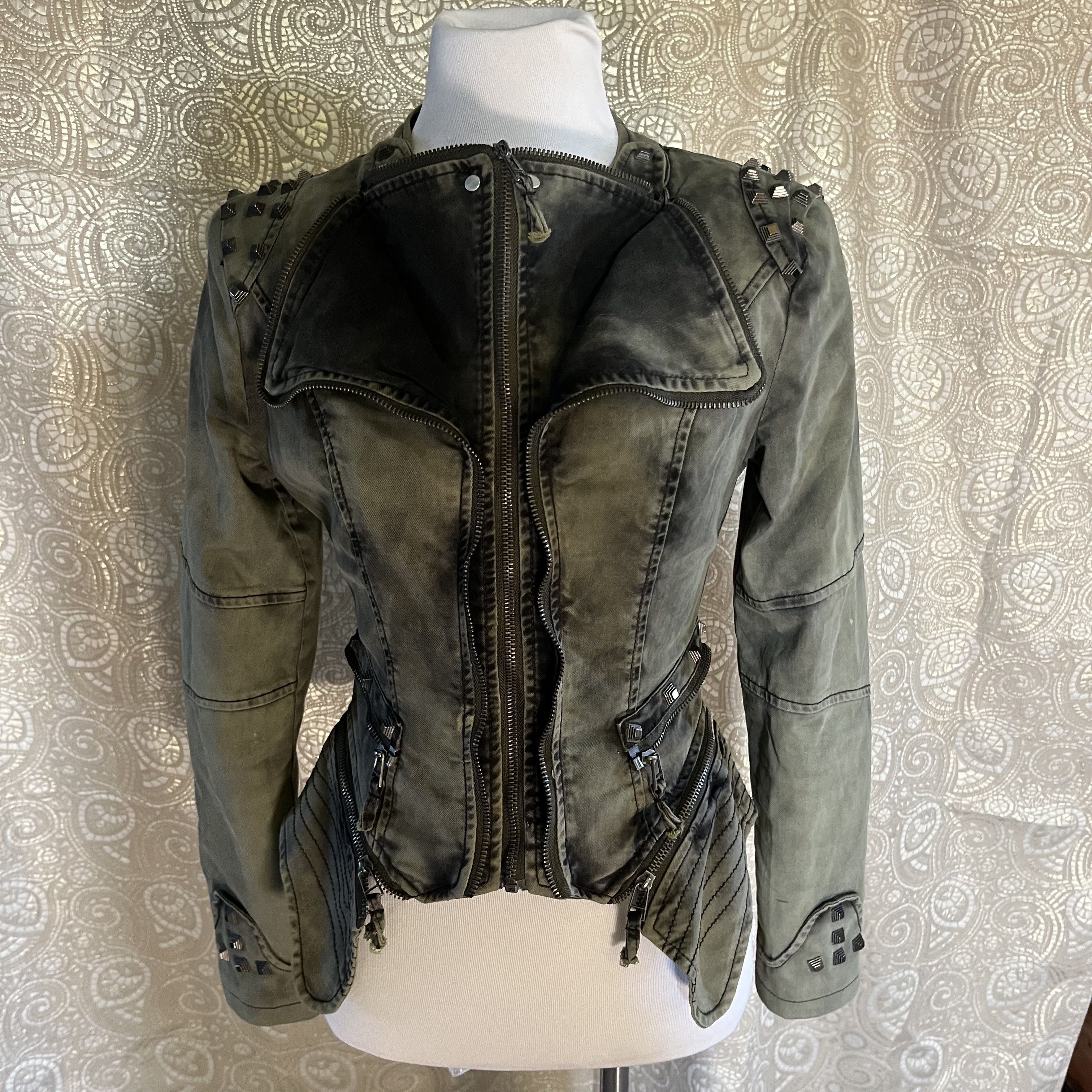 Vintage Studded Steampunk Women's denim Jacket Size S / US 4 / IT 40 - 12 Thumbnail
