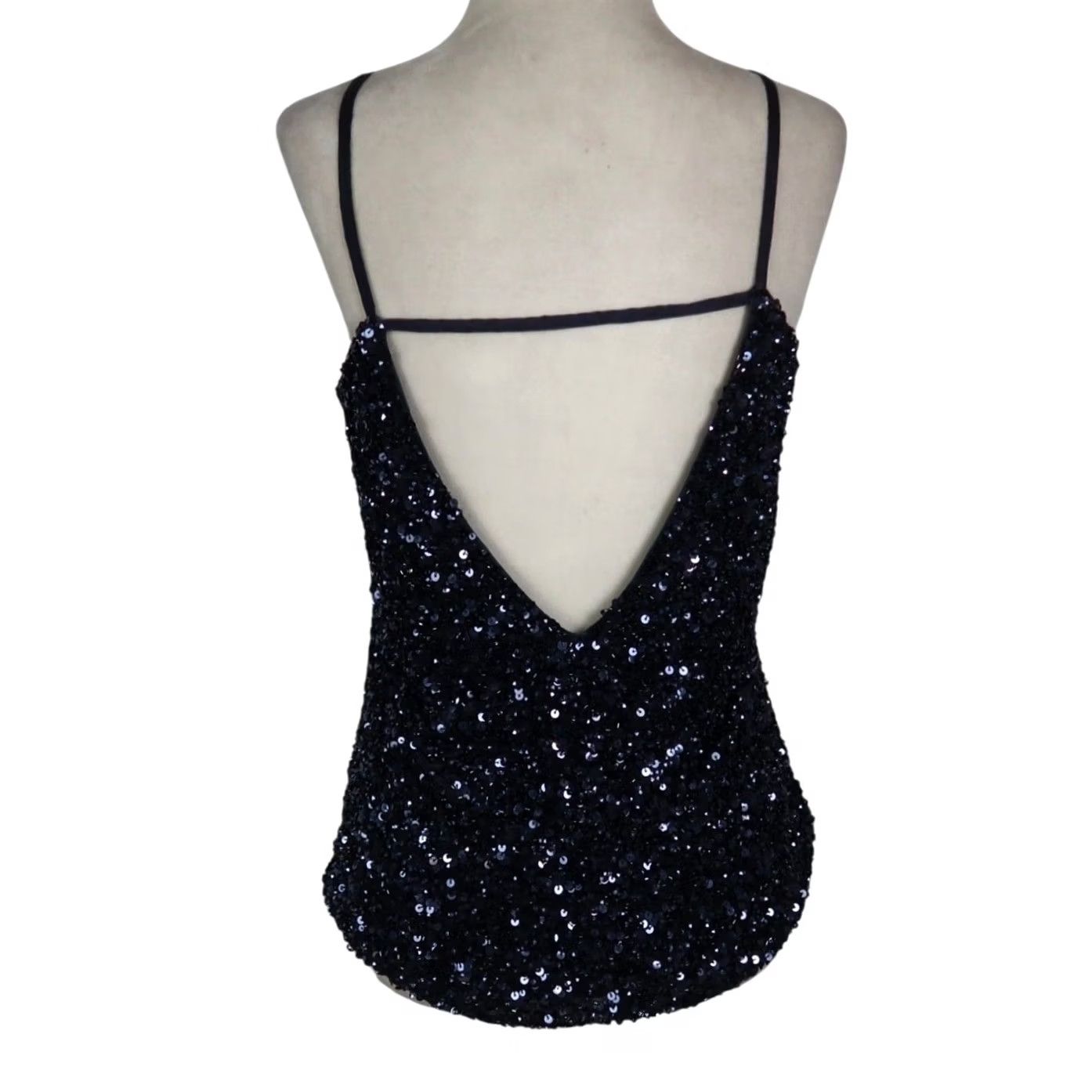 Parker Parker Navy Blue Sequin Beaded Camisole Tank Top XS Womens Size XS / US 0-2 / IT 36-38 - 4 Thumbnail