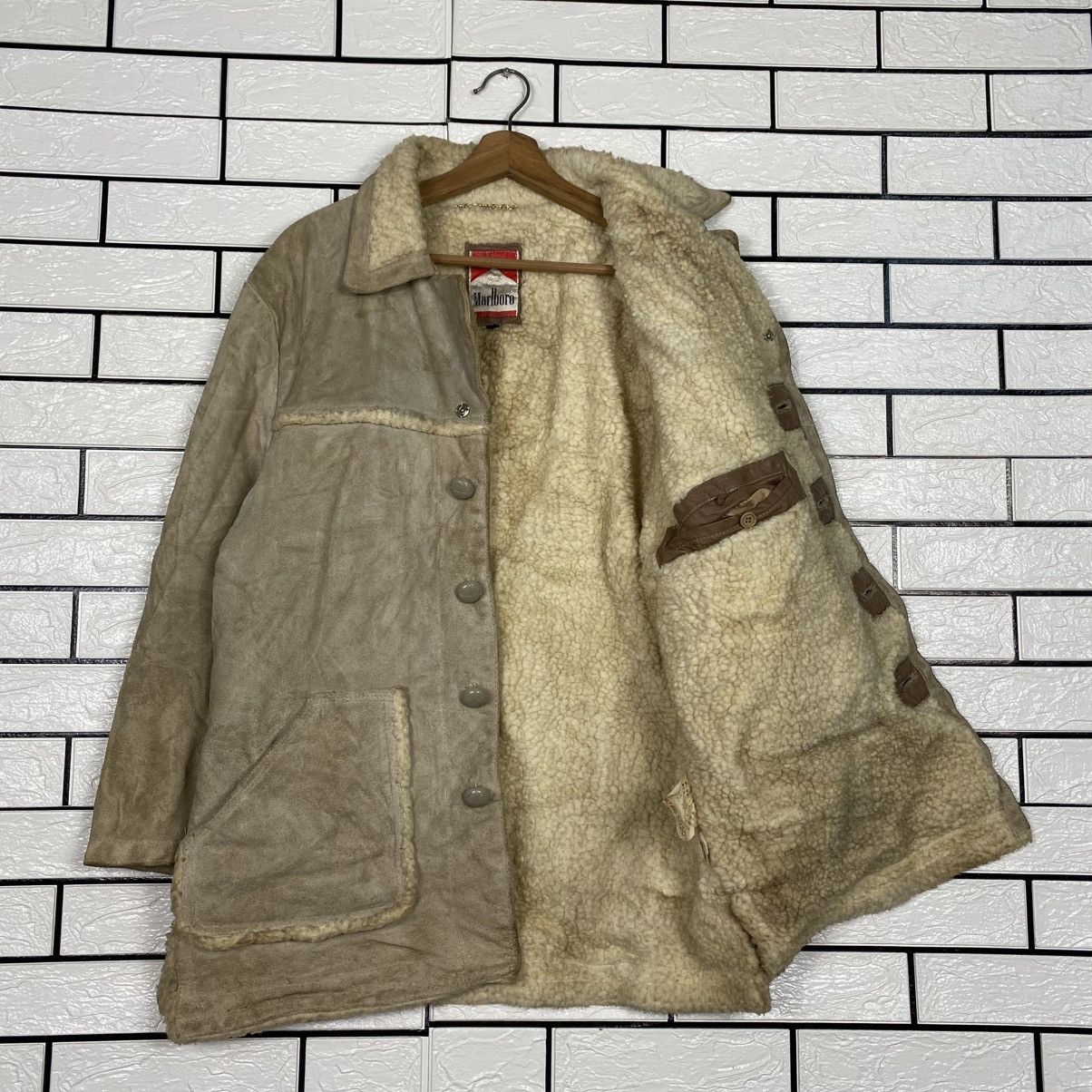Marlboro 📌Vintage Marlboro Sherpa Genuine Leather Jacket Workwear Size US M / EU 48-50 / 2 - 12 Thumbnail