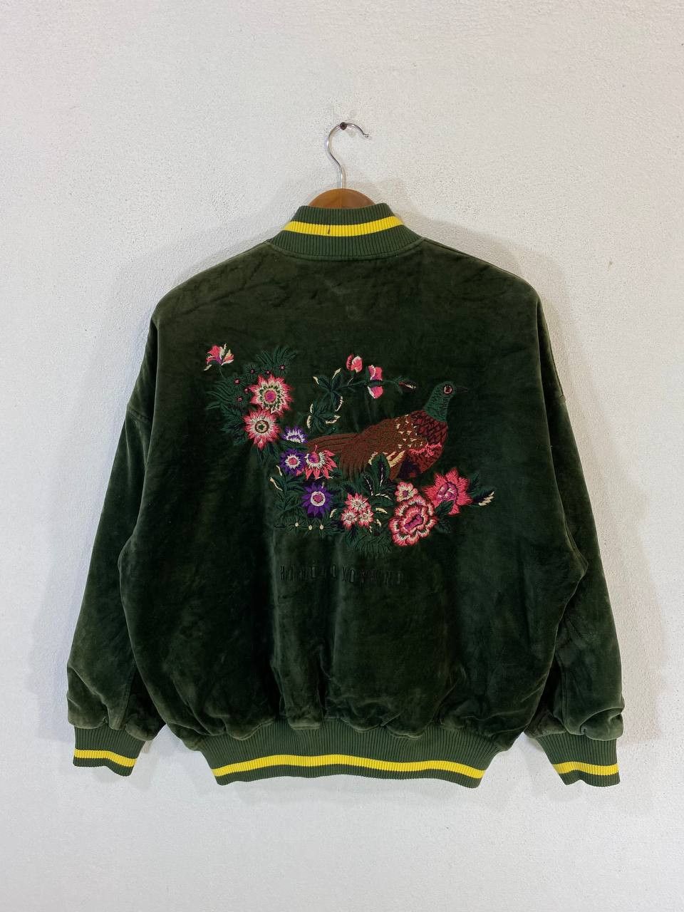 image of Avant Garde x Hiroko Koshino Homme Hiroko Koshino s Velvet Jacket Embroided in Green (Size 2XL)