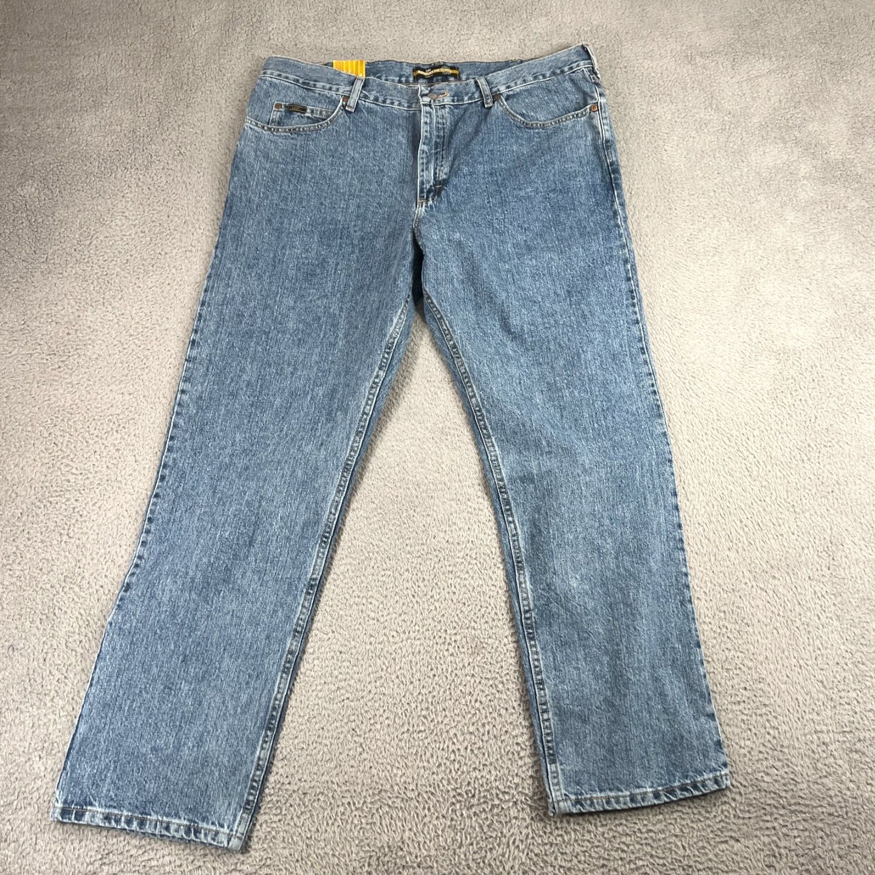 Lee VINTAGE Lee Jeans Regular Fit Straight Leg Denim Pants Classic 5-Pocket Blue Stone Wash 42 Mens US 32 In Seam NWT Size US 42 / EU 58 - 6 Thumbnail