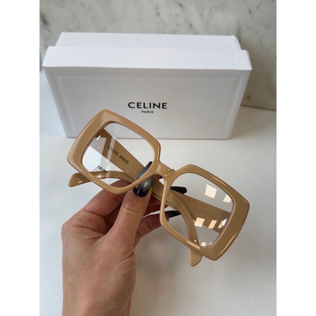 Celine NEW Celine CL50121I Triomphe Eyeglasses Frames Beige Size ONE SIZE - 2 Thumbnail