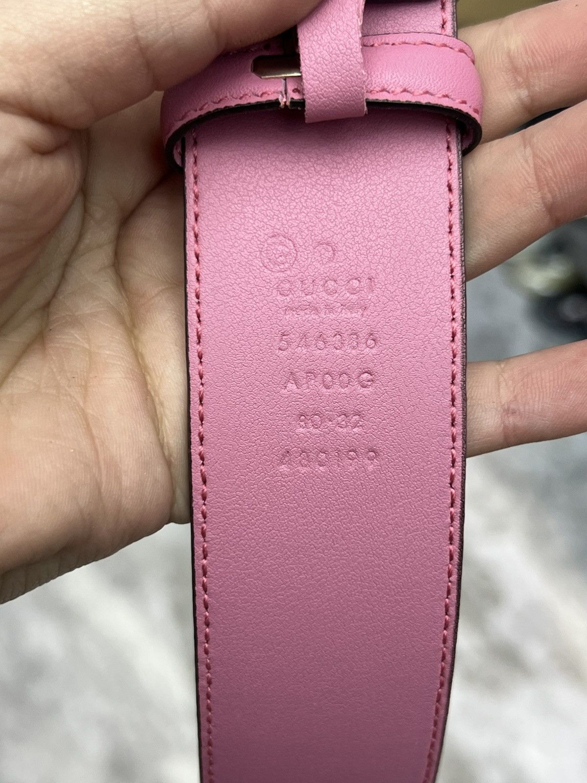 Gucci Gucci Pink Leather Belt Size 30 - 5 Thumbnail