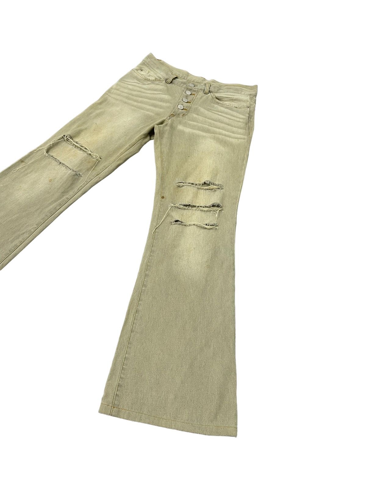Tornado Mart Flare Jeans Tornado Mart Distress Dirty Faded Boot Cut 7🟦5 Size US 31 - 3 Thumbnail
