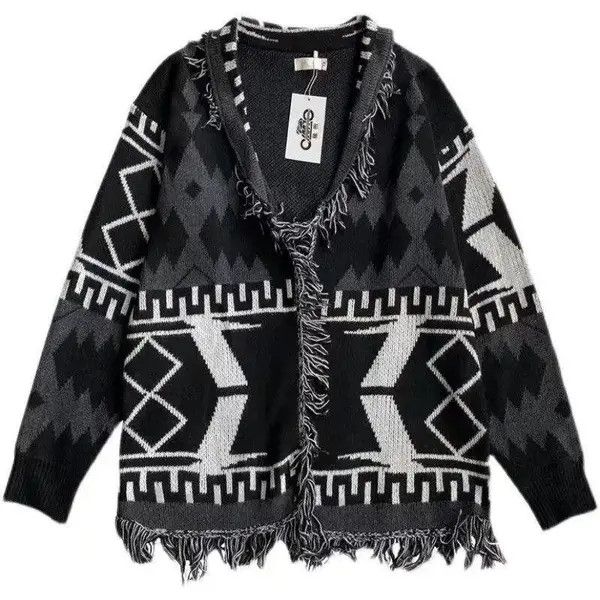 VIBE Patterned Graphic Cardigan Sweater Size US M / EU 48-50 / 2 - 5 Thumbnail