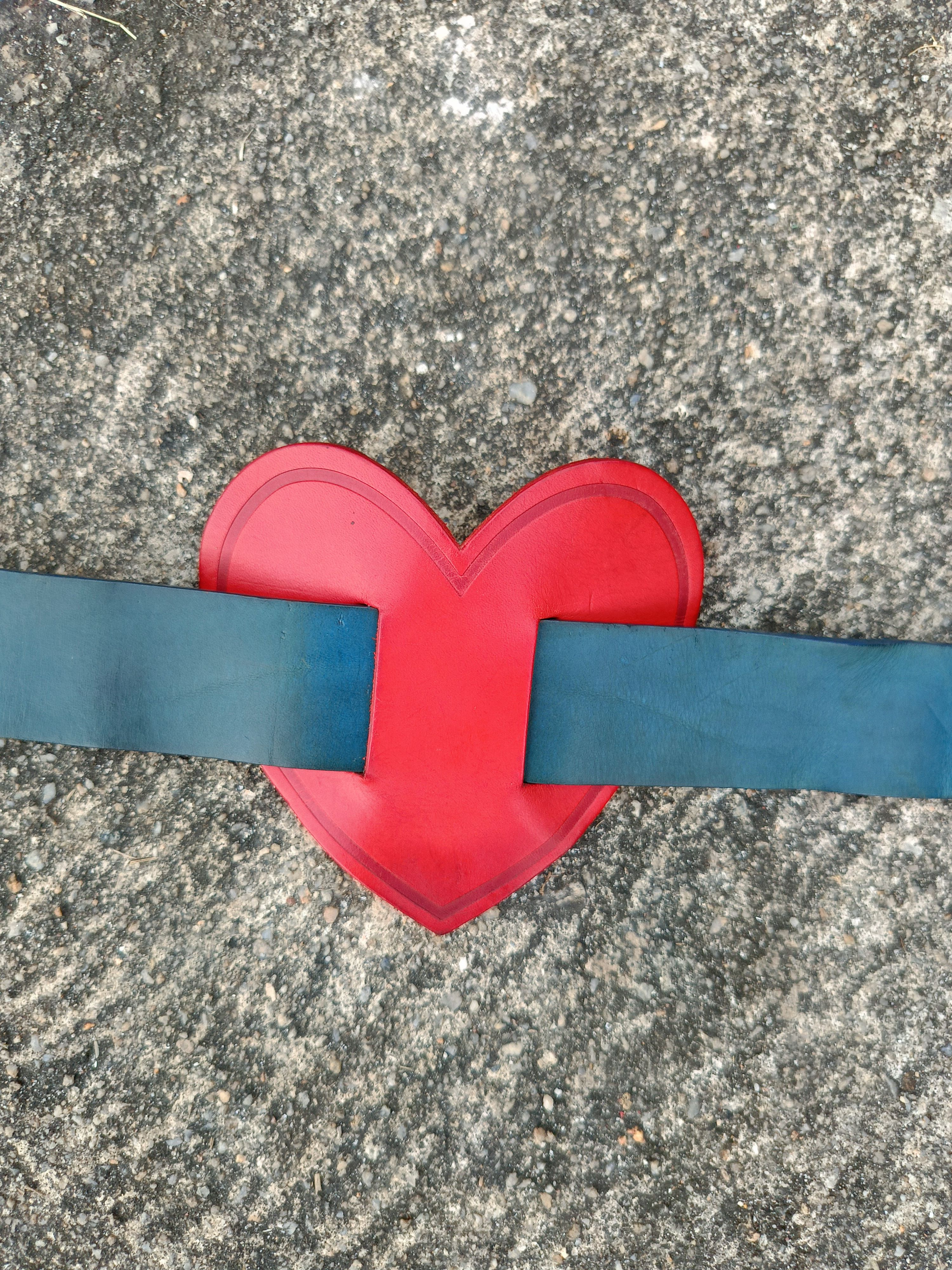 Vivienne Westwood VIVIENNE WESTWOOD HEARTS&ORB BIG PATCHES LEATHER BELT Size 32 - 13 Thumbnail