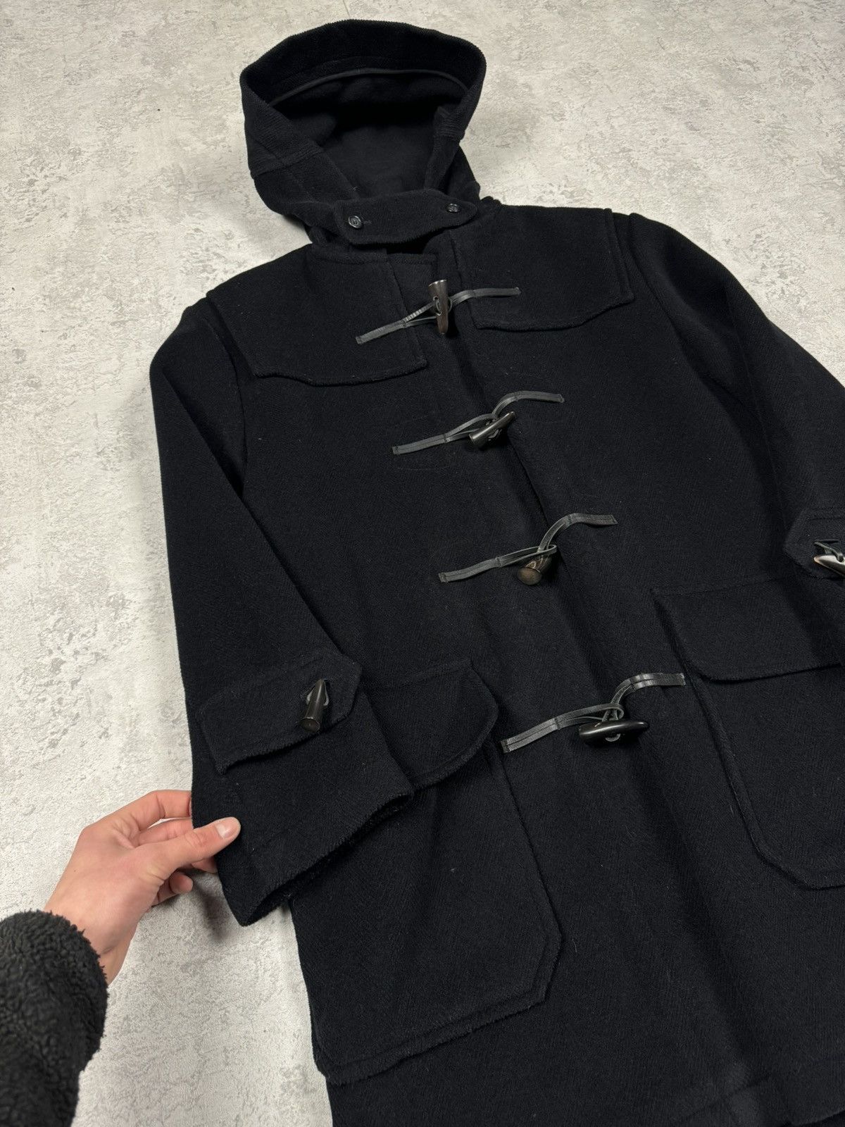 Burberry Burberry London Wool Duffle Coat Black Toggle Hooded Jacket Size US L / EU 52-54 / 3 - 4 Thumbnail