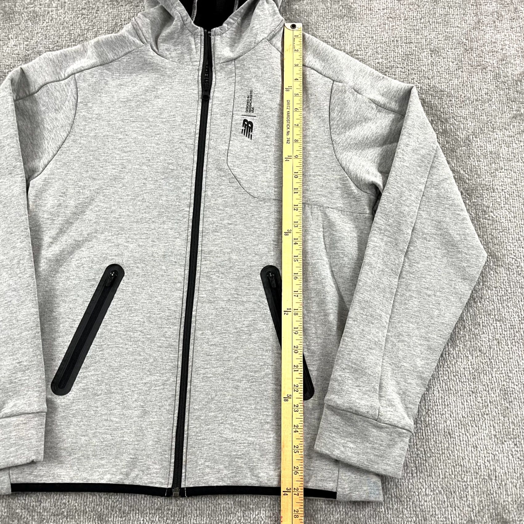 New Balance NEW BALANCE Jacket Mens Medium Gray Fortitech Fleece Full Zip Hooded Training Size US M / EU 48-50 / 2 - 4 Thumbnail