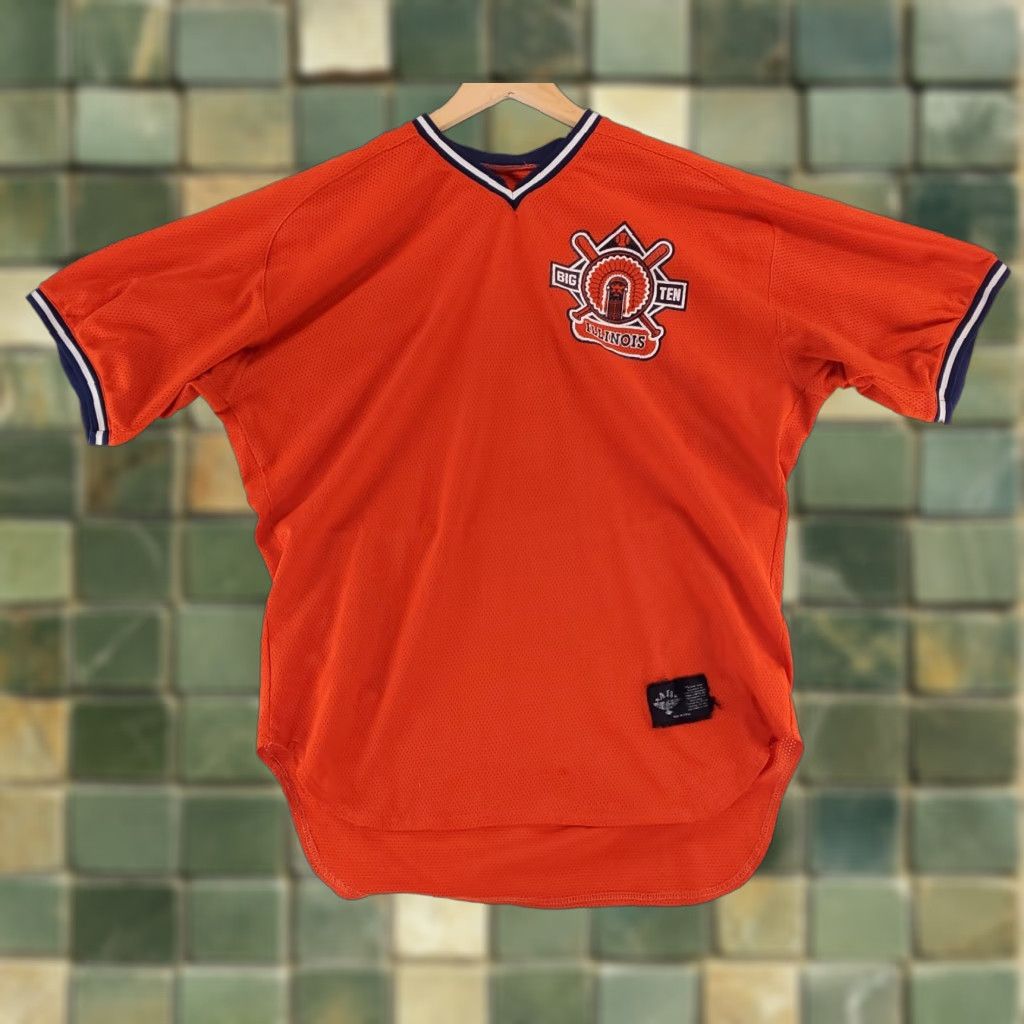 Vintage AIS VTG University of Illinois Big 10 Football Jersey Made USA Orange Mens XXL Jersey Size US XXL / EU 58 / 5 - 1 Thumbnail