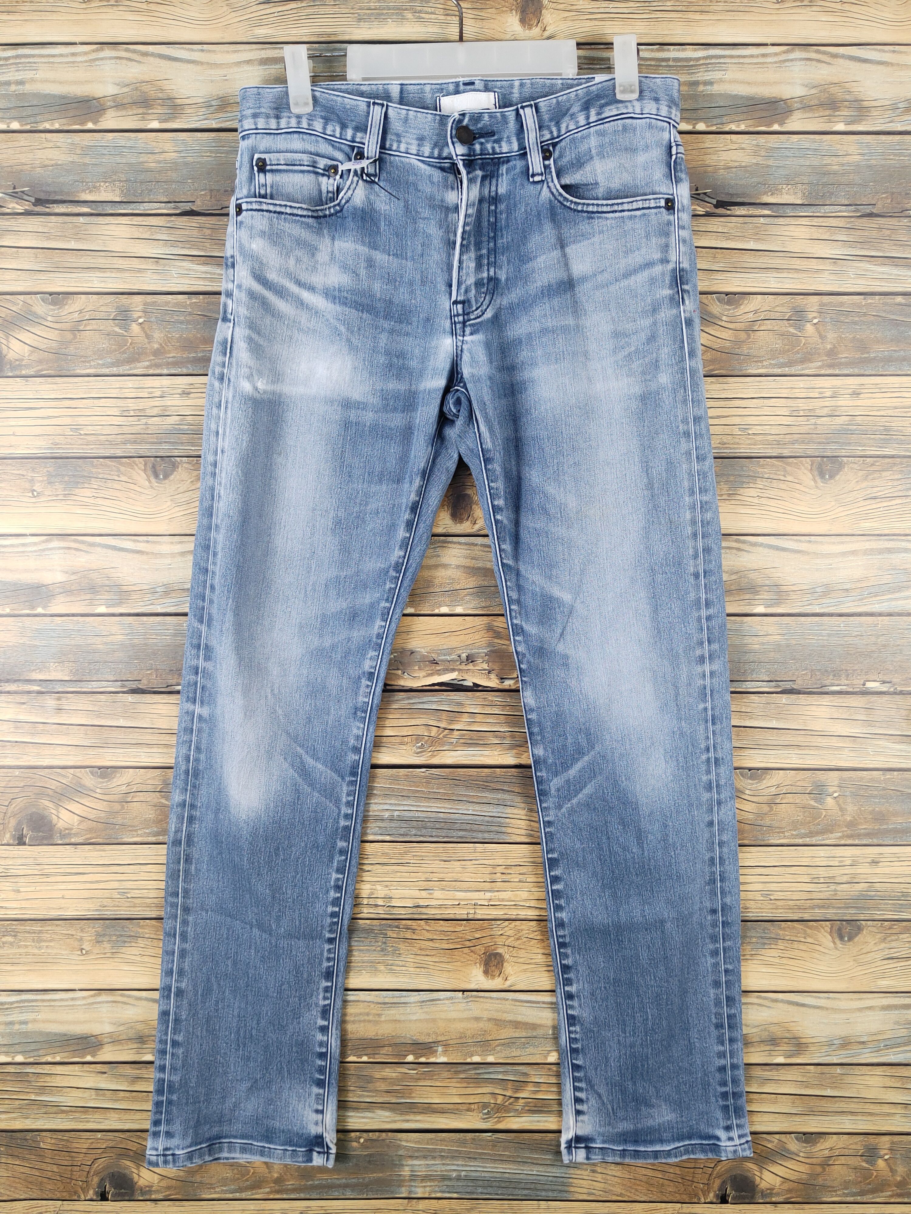 Japanese Brand Uniqlo japan Blue faded Distressed Ripped denim Jeans #W1693 Size US 29 - 1 Thumbnail