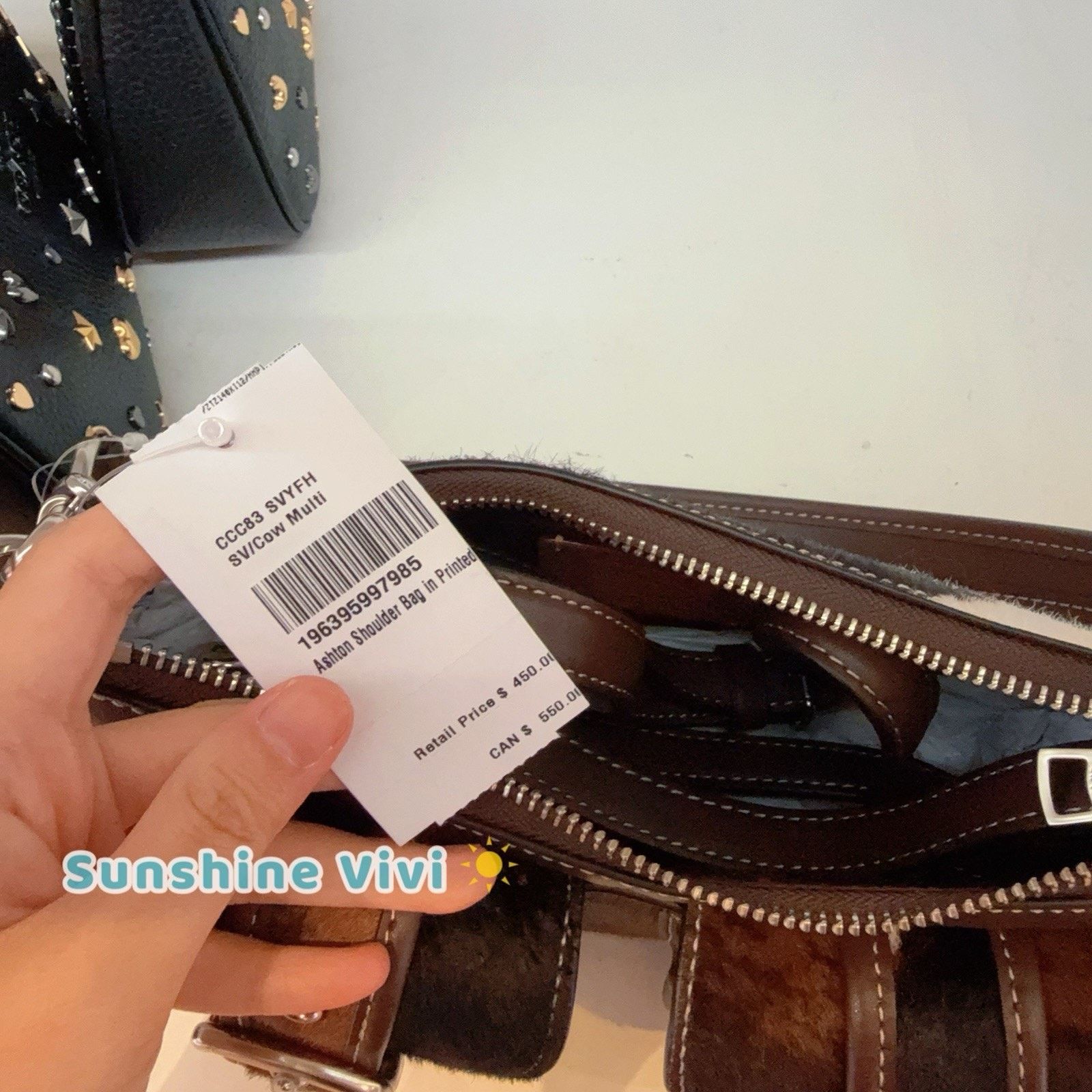 Coach NWT Coach Ashton Bag Cow CCC83 cow printed haircalf Sv/Cow Size ONE SIZE - 8 Thumbnail