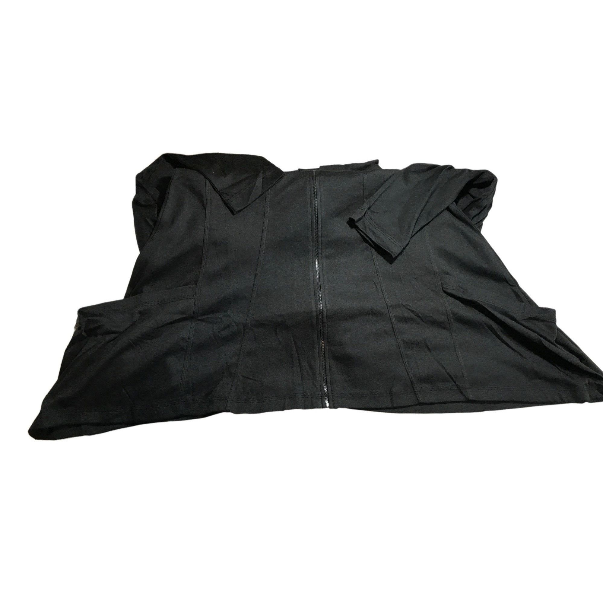 Designer Christine Alexander Large Black Cotton Hooded Long Smock Jac Size L / US 10 / IT 46 - 5 Thumbnail