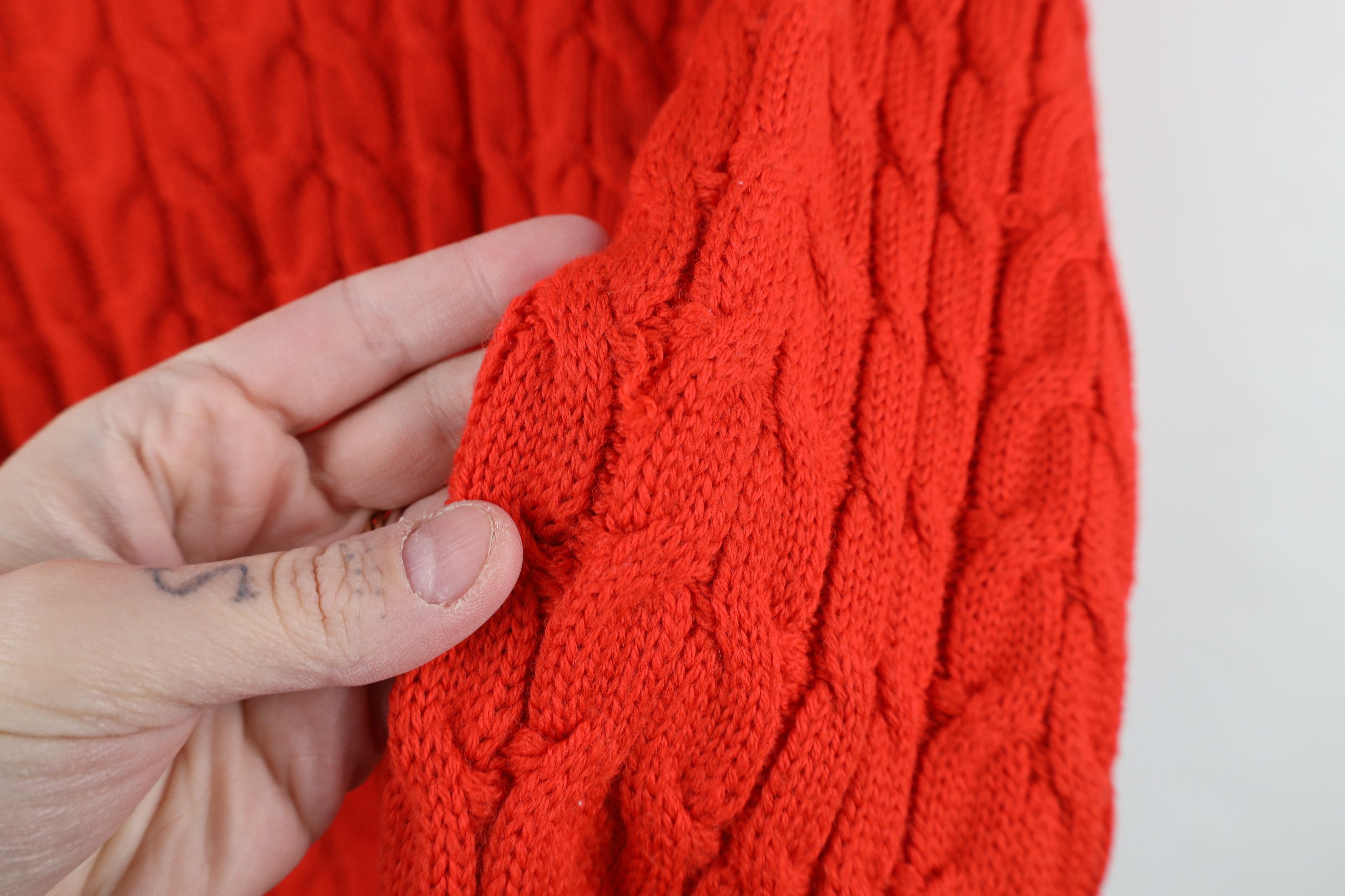 Vintage Vintage 90s Streetwear Chunky Cable Knit Mock Neck Sweater Size XXL / US 16-18 / IT 52-54 - 4 Thumbnail