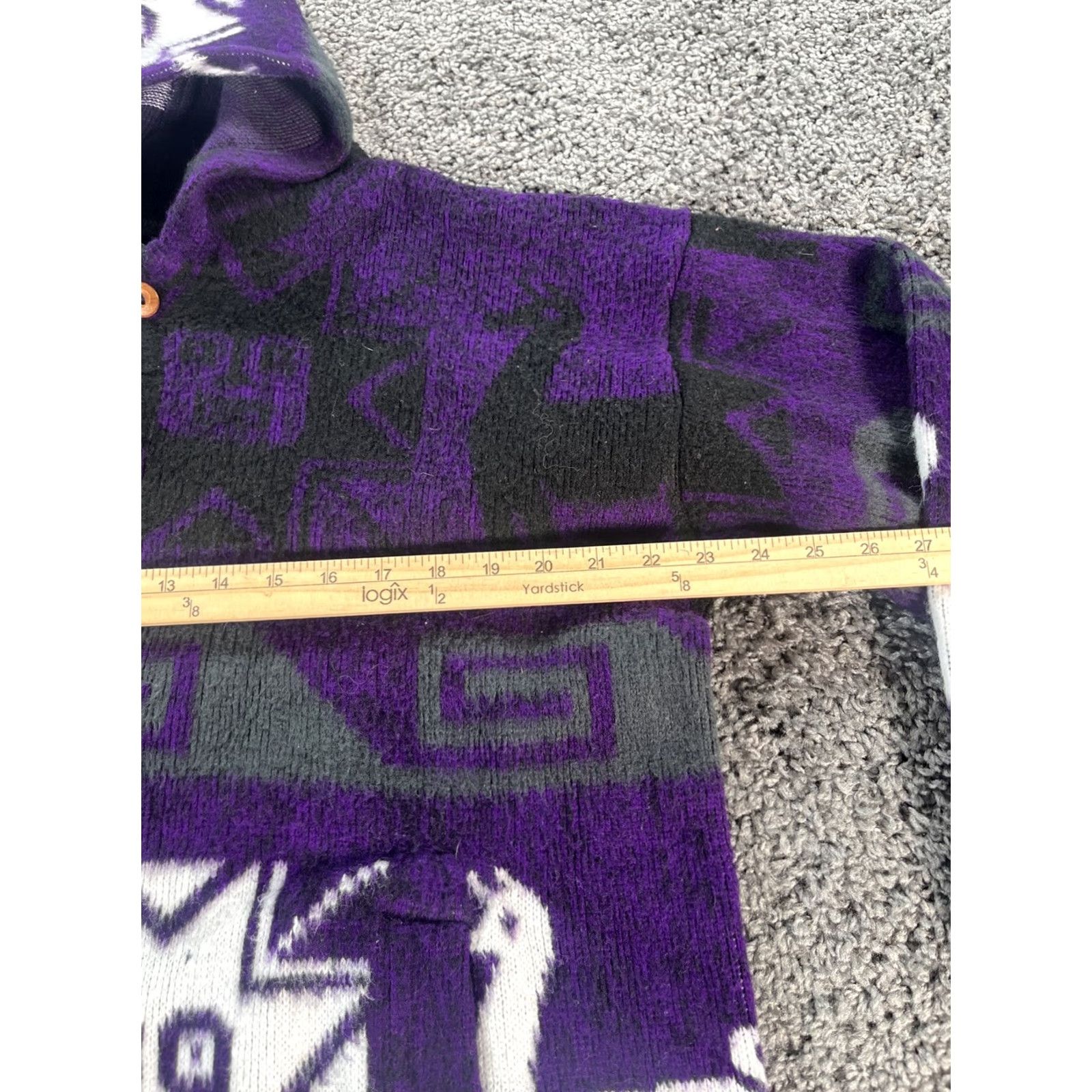 Vintage Bear Mountain Apparel Wool Sweater Hooded Purple L Women Alpaca Ecuador Cardigan Long Sleeve Animals"} Size L / US 10 / IT 46 - 3 Thumbnail