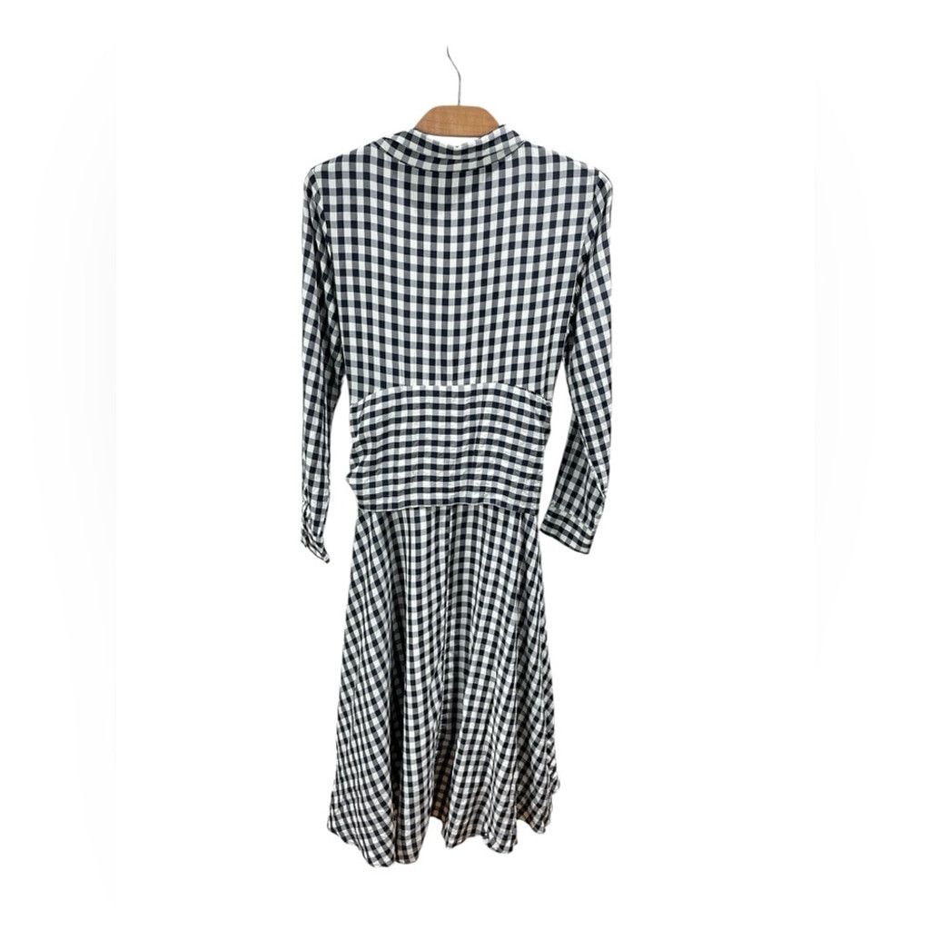 Maje Maje Raprita Navy Gingham Tie Belt Midi Wrap Dress Size 3/L Size L / US 10 / IT 46 - 6 Thumbnail