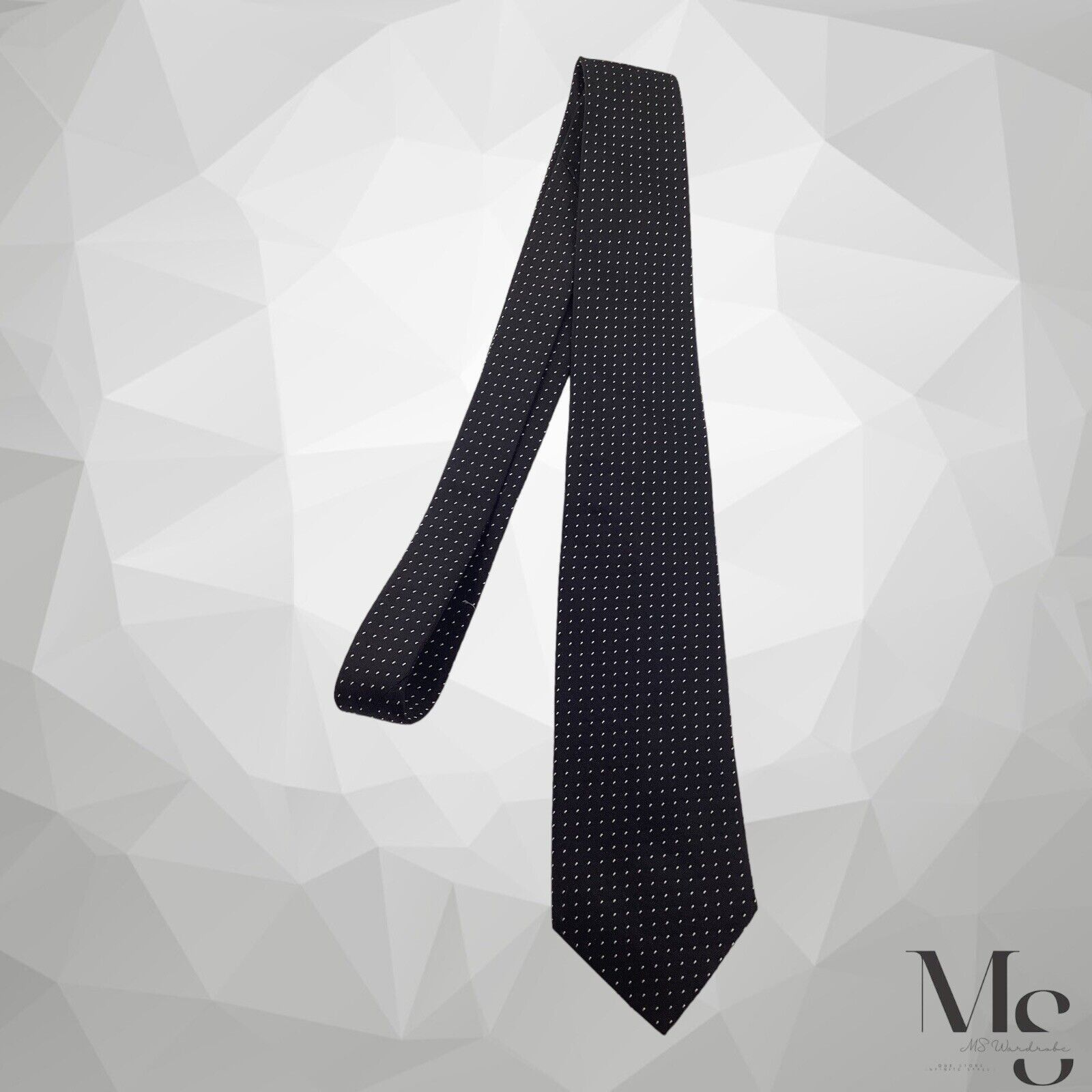 Joop! JOOP! Black Geometric Silk Tie Made In Italy W: 2.8" EX COND Size ONE SIZE - 4 Thumbnail