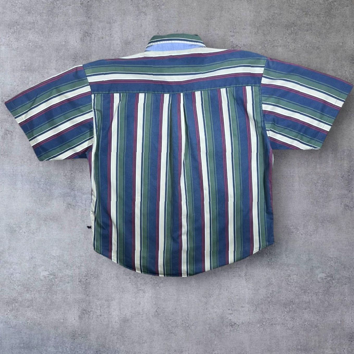 Bugle Boy VINTAGE Bugle Boy Multi Colour Striped Short Sleeve Button-Up Shirt XXL Mens Size US XXL / EU 58 / 5 - 2 Thumbnail