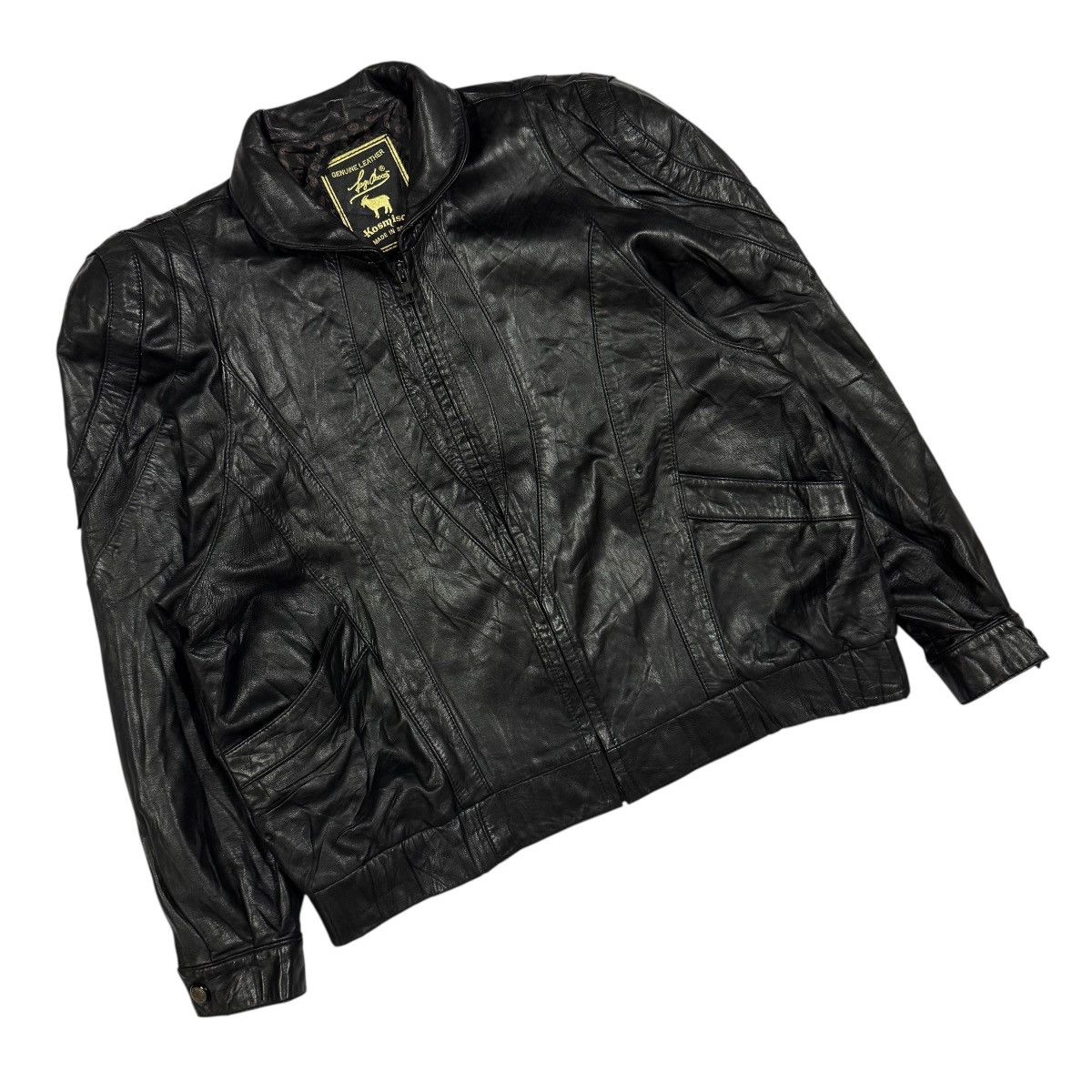 Kadoya Vtg🔥Kosmick Ridding Leather Jacket Made In Spain Size L Size US L / EU 52-54 / 3 - 6 Thumbnail