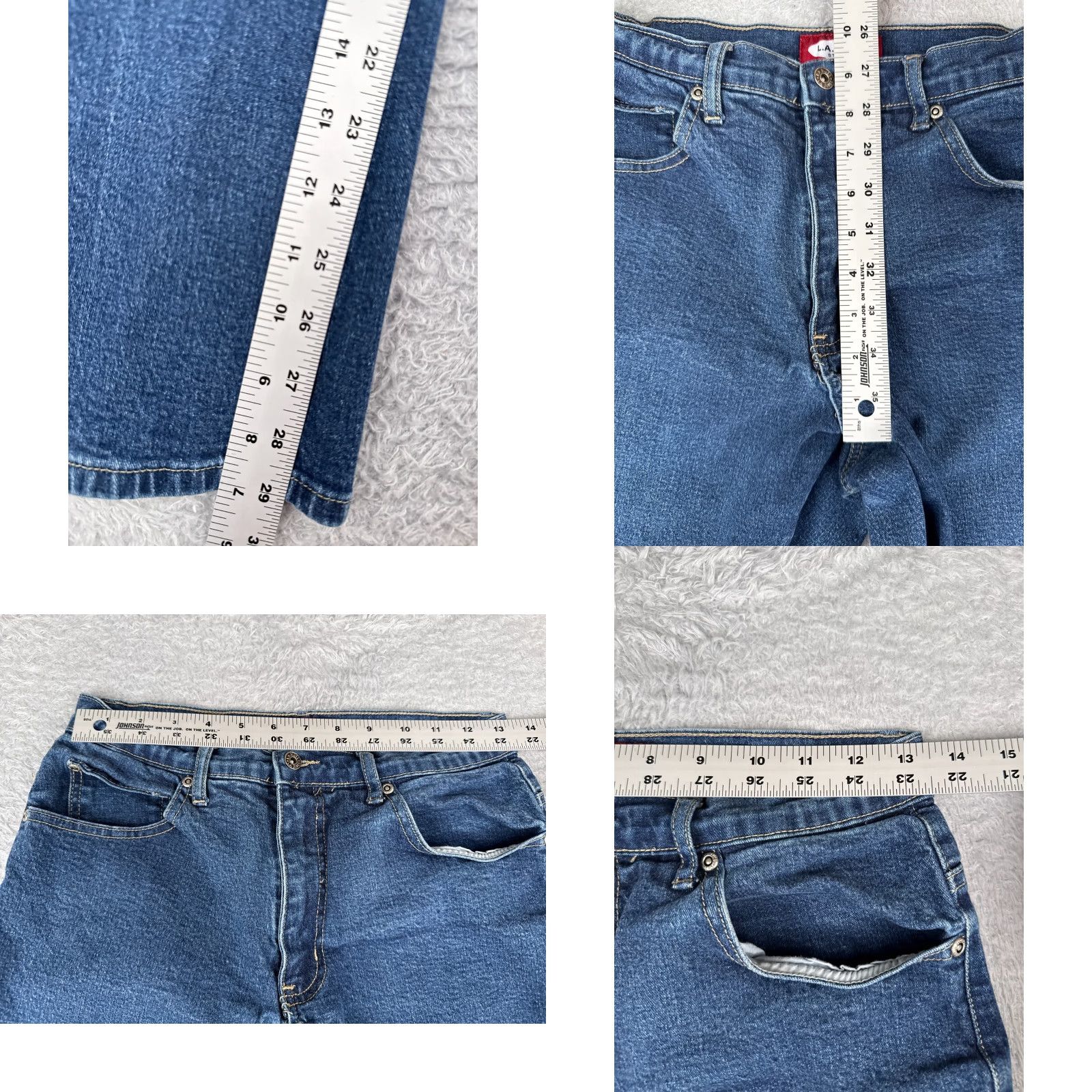 Vintage LA Blues Jeans Womens 8 Denim Bootcut Mid Rise 26x29 Jeans Blue Cotton Blend 5-Pocket Design Distressed Vintage No Size 30" / US 8 / IT 44 - 8 Thumbnail