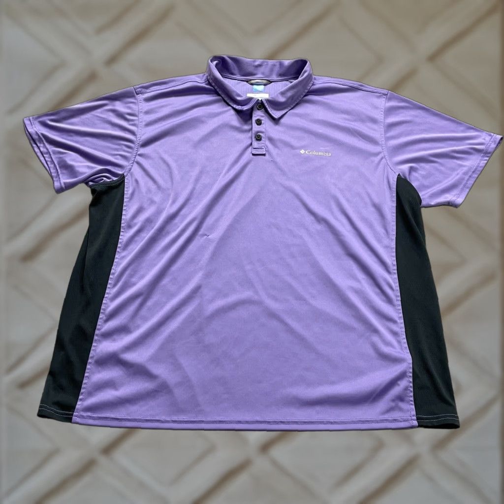 Vintage Columbia Polo Shirt Adult XXL Purple Black Short Sleeve Active Golf Mens Size US XXL / EU 58 / 5 - 1 Thumbnail