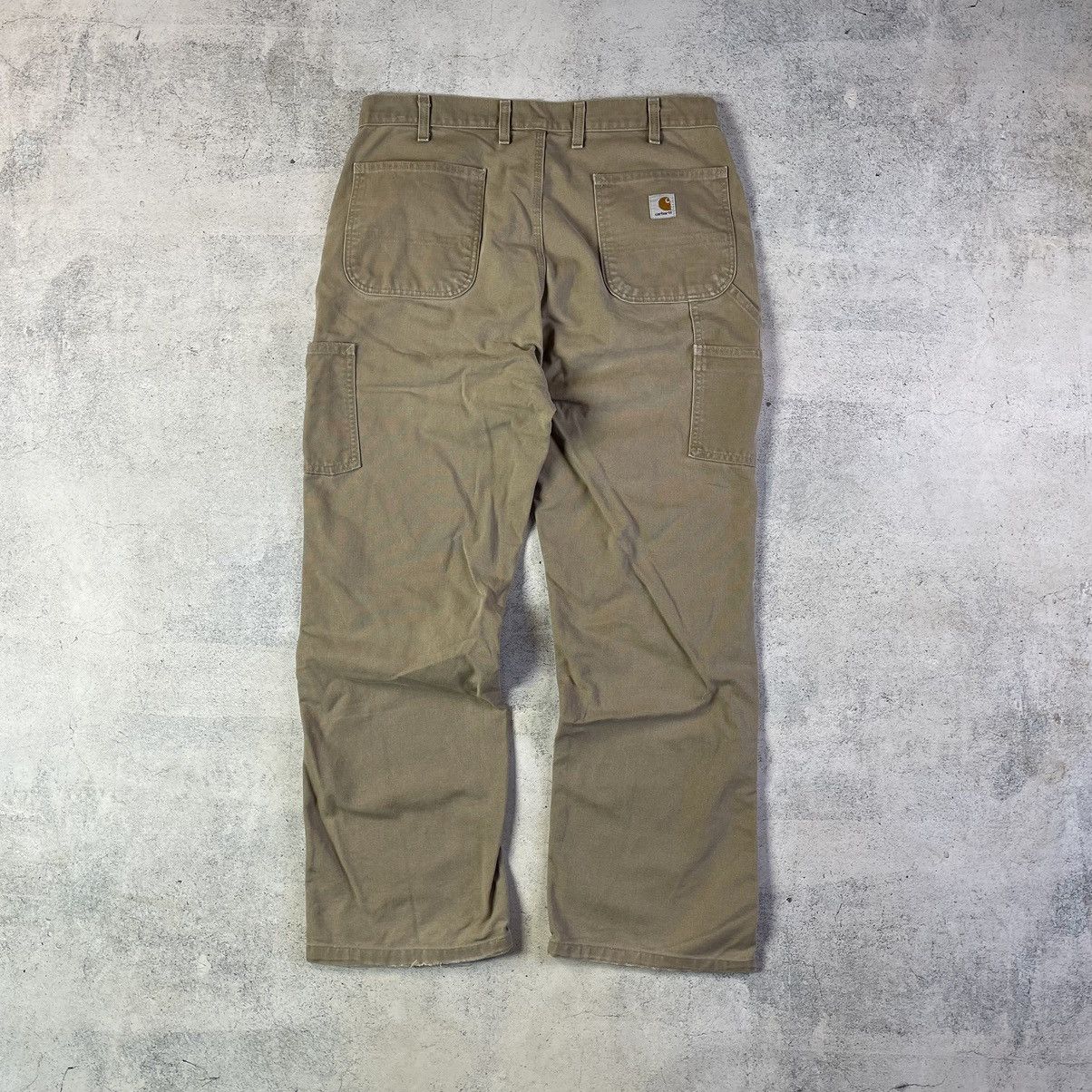 Carhartt × Vintage VTG CARHARTT BEIGE CANVAS DOUBLE KNEE CARPENTER PANTS Size US 34 / EU 50 - 10 Thumbnail