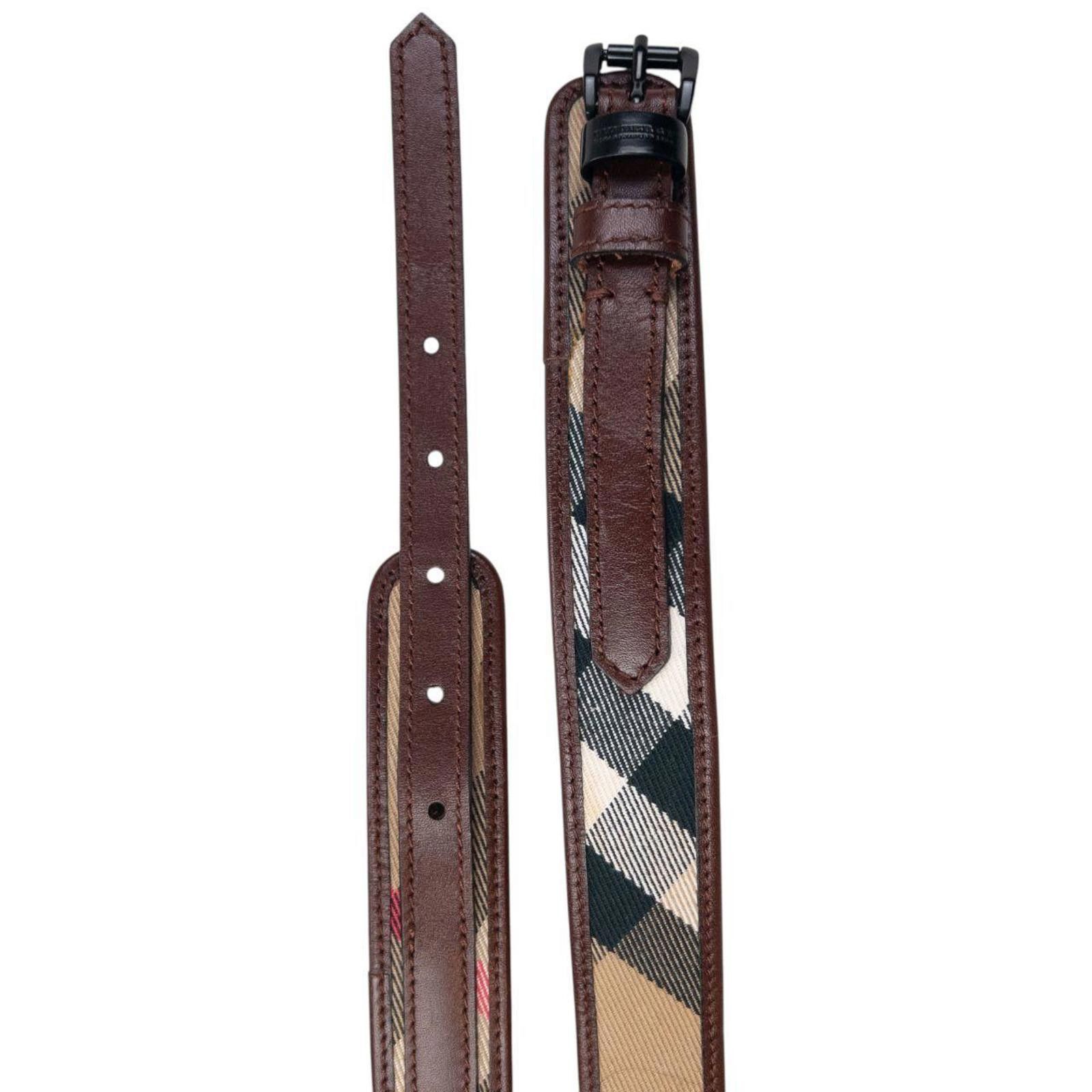 Burberry Vintage 2000s Burberry Nova Check Leather Belt Size W34 Size ONE SIZE - 5 Thumbnail