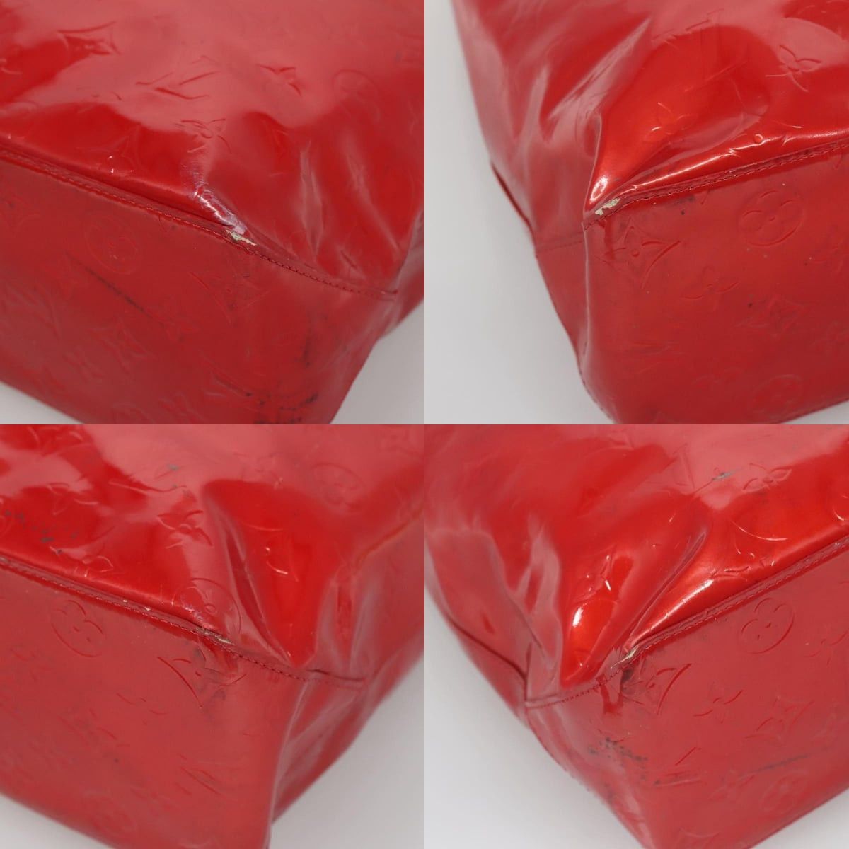 Louis Vuitton LOUIS VUITTON Monogram Vernis Reade MM Hand Bag Red Rouge Size ONE SIZE - 10 Thumbnail