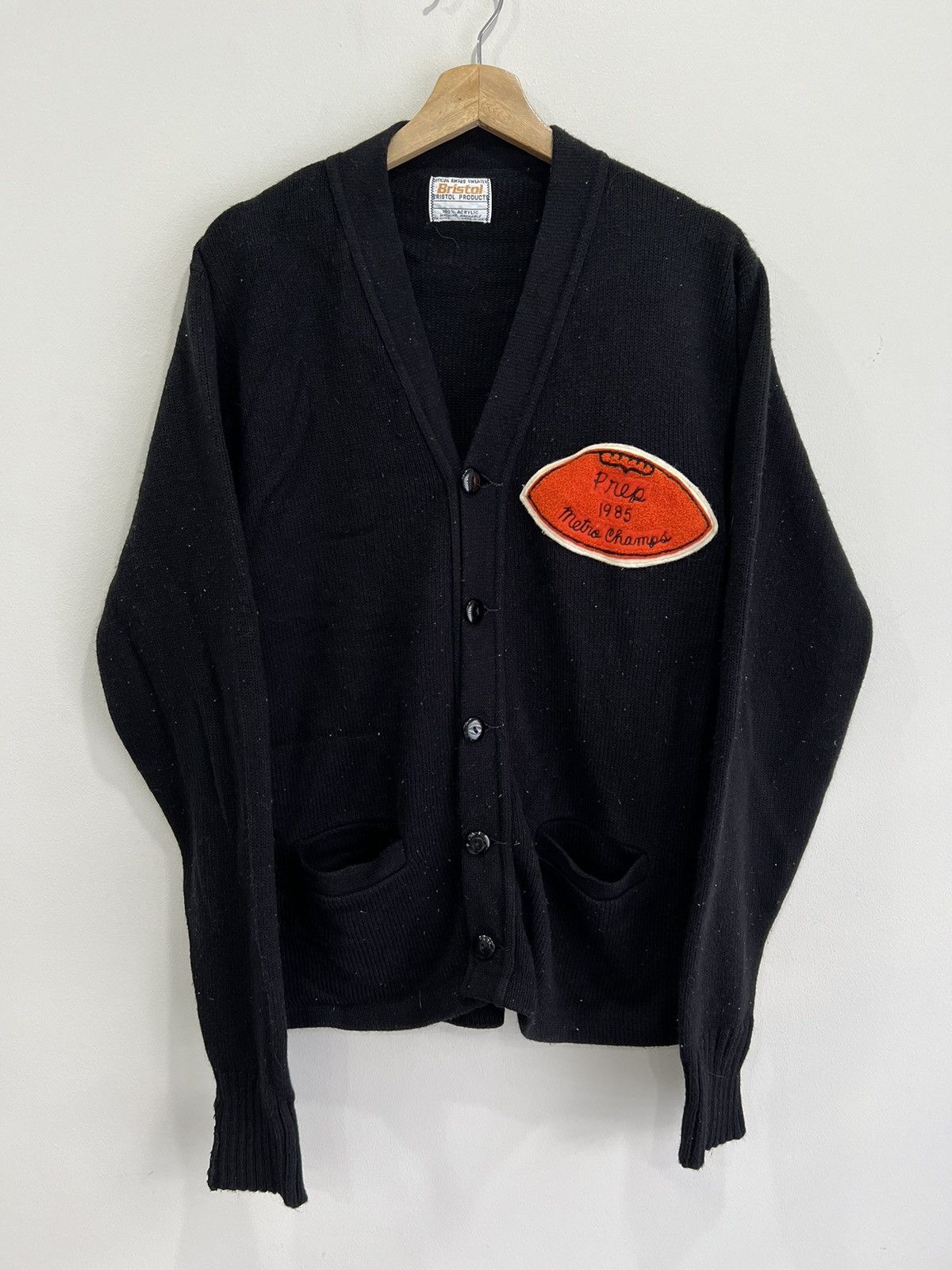 Vintage Vintage Bristol 1985 Champs Sweater Cardigan Knit Size US L / EU 52-54 / 3 - 1 Thumbnail
