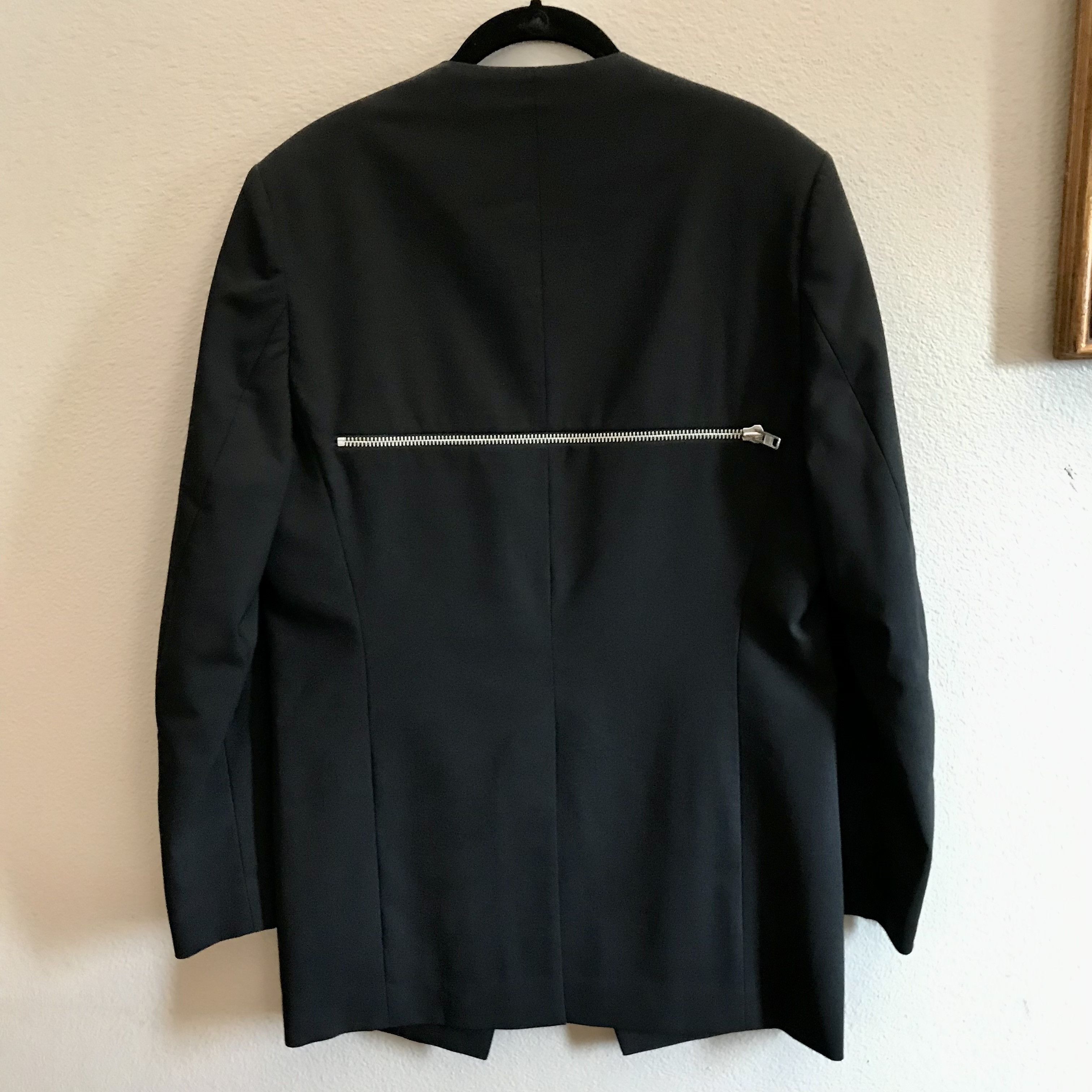 Concepts d'Odeur ODEUR Studios Zip Pocket Blazer 100% Black Wool Size 40R - 3 Thumbnail