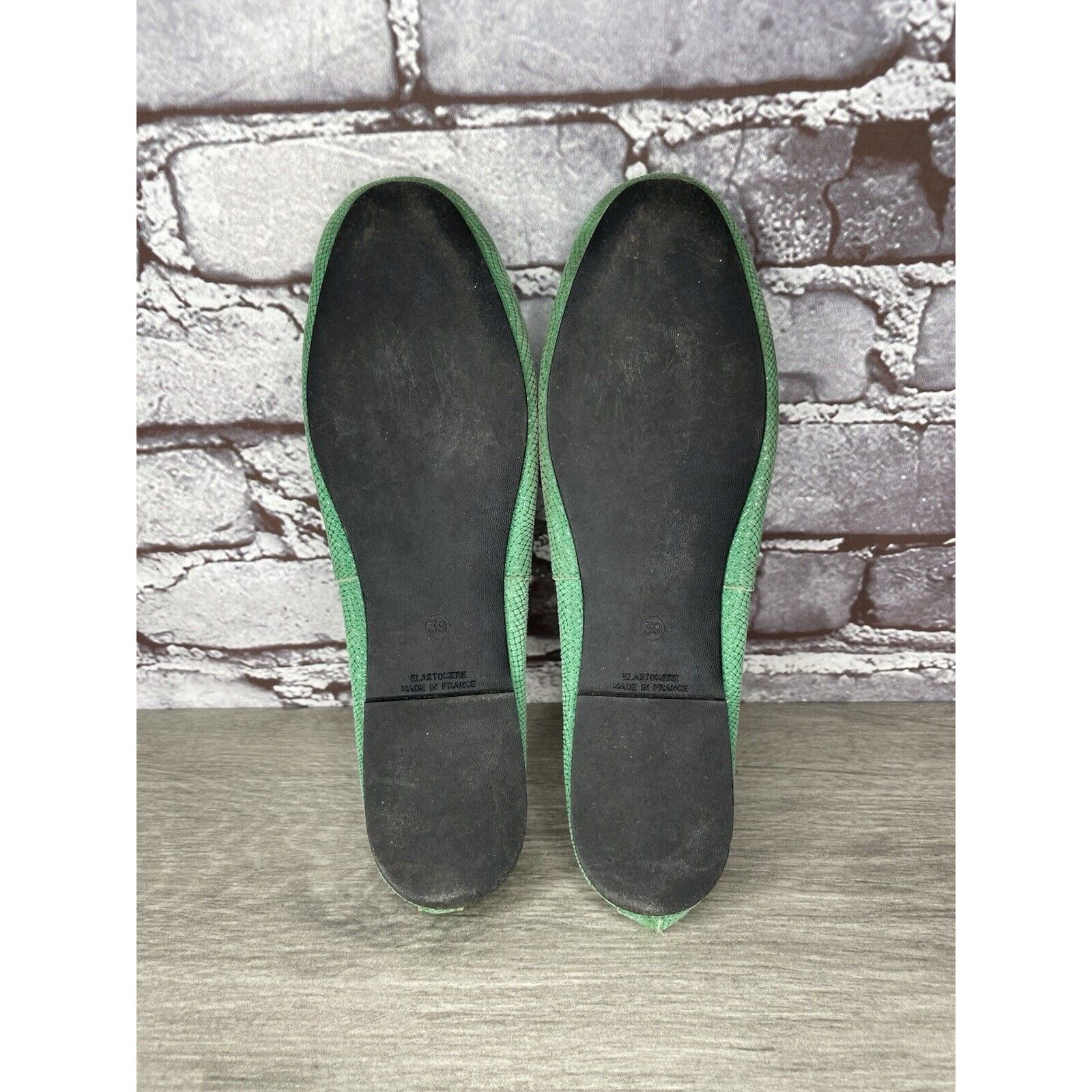 Other London Sole Green Leather Animal Print FRANCE Ballet Flats W Size US 8.5 / IT 38.5 - 16 Thumbnail