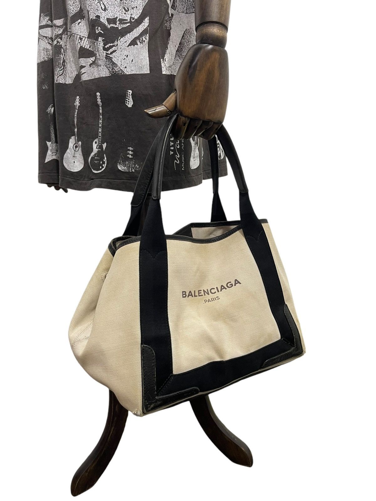 Balenciaga Balenciaga Paris Cotton Canvas Leather Tote Bag 9🟩 Size ONE SIZE - 2 Thumbnail