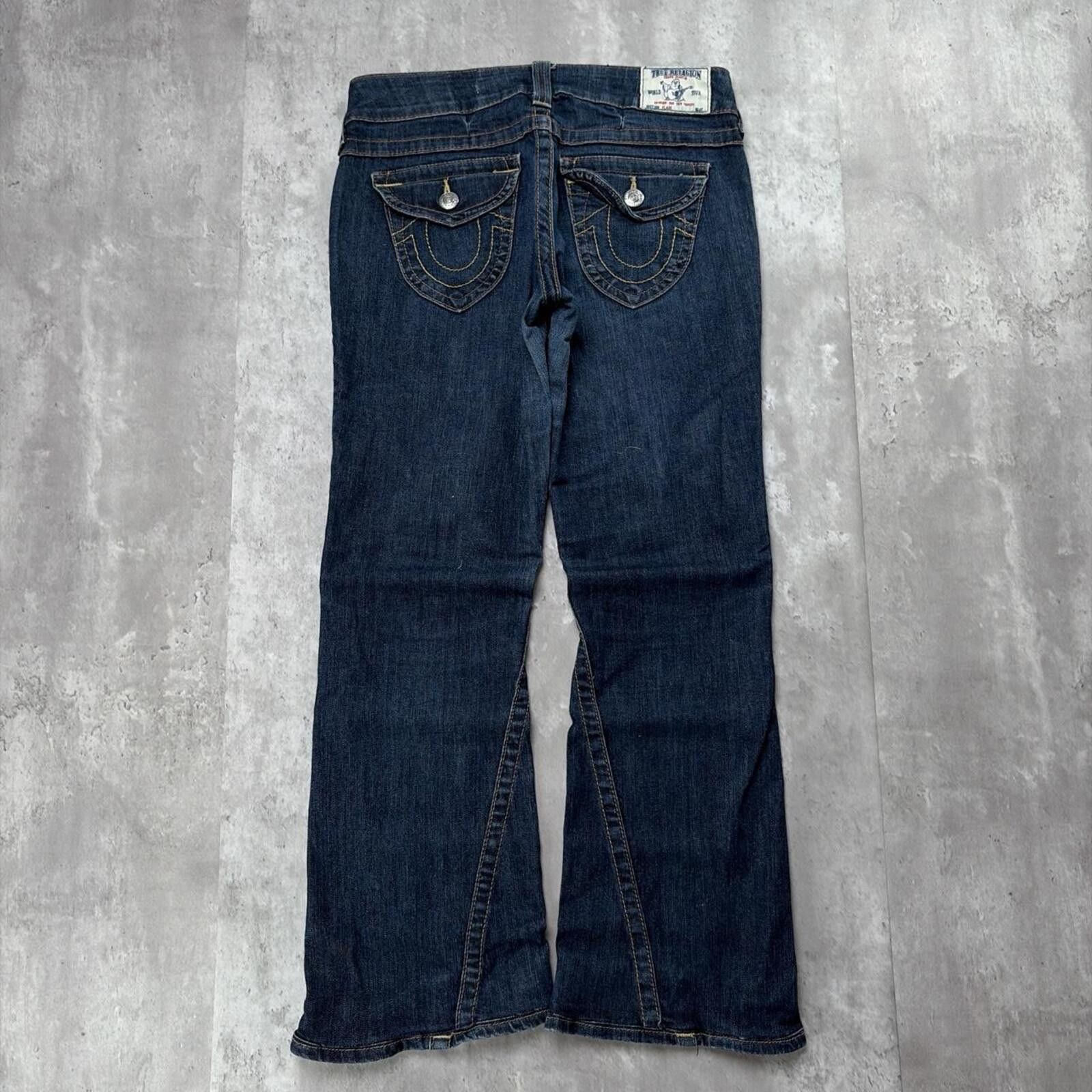 True Religion Y2K Dark Wash True Religion Grunge Flare Denim Jeans Size 30" / US 8 / IT 44 - 1 Thumbnail