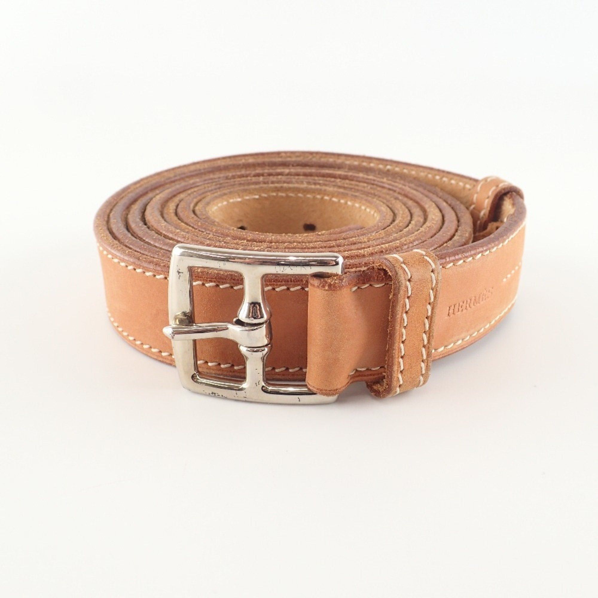 image of Hermes C Stamp Margiela Period 166 Double Wrap Etriviere Belt 166 Brown Men's